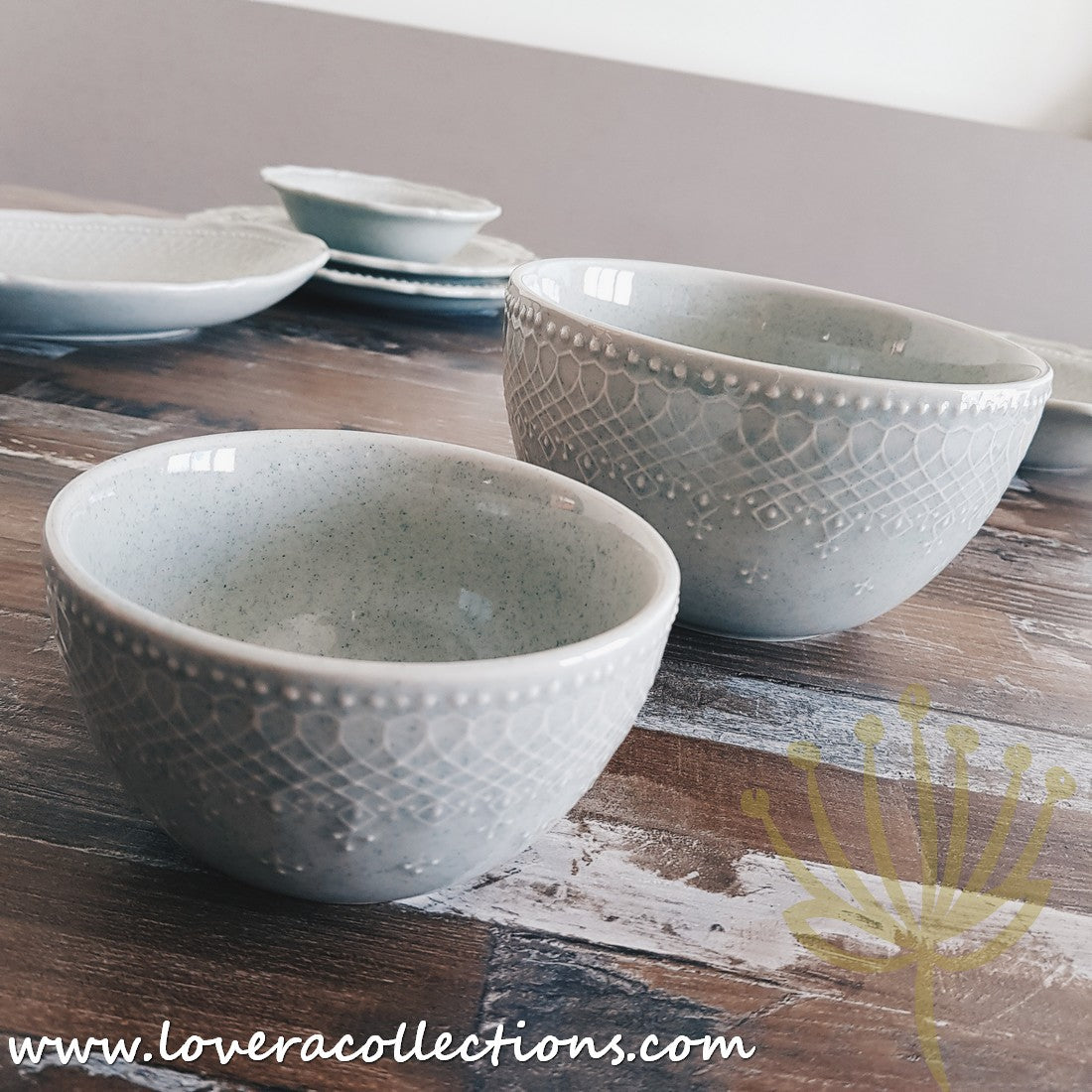 French Lace Dinnerware Set - Elegant Porcelain Plates & Bowls for Formal Dining, Wedding Reception & Holiday Table Setting (50% Off Limited Time Sale)