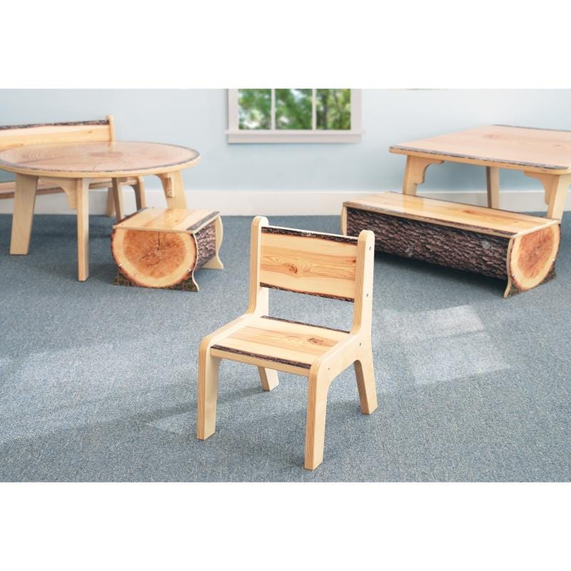 Nature View Live Edge Wooden Chair 10H - Handcrafted Rustic Home Decor for Living Room, Bedroom & Office