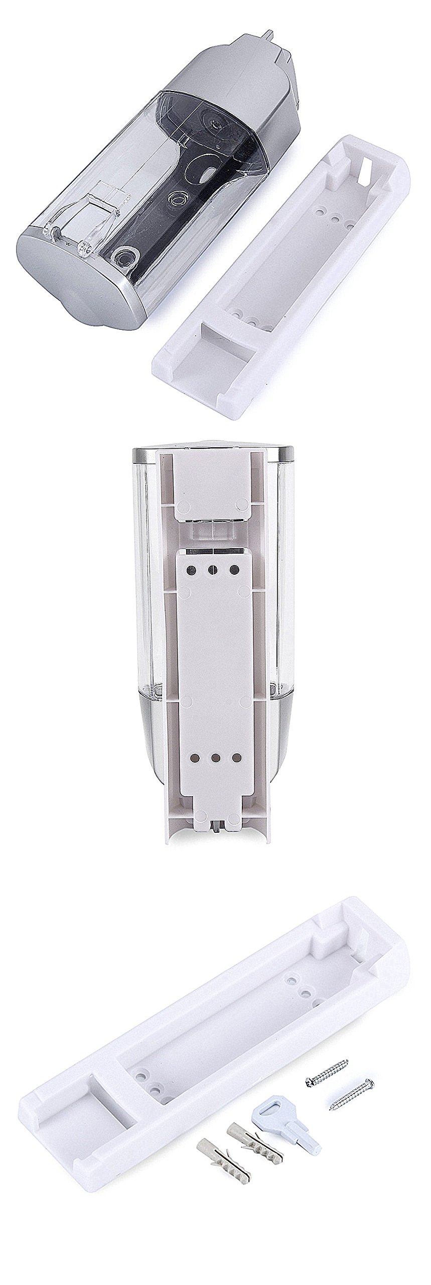 350ml Wall Mounted Soap Dispenser for Shampoo, Conditioner & Body Wash - Silver Bathroom & Kitchen Lotion Dispenser for Home Use | Perfect for Showers, Sinks & Countertops