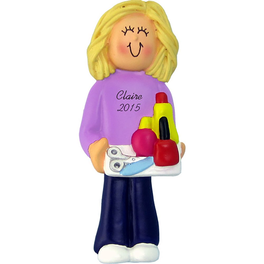 Personalized Blonde Manicurist Ornament - Perfect Gift for Nail Technicians & Beauty Lovers - Great for Christmas, Birthdays & Salon Decor
