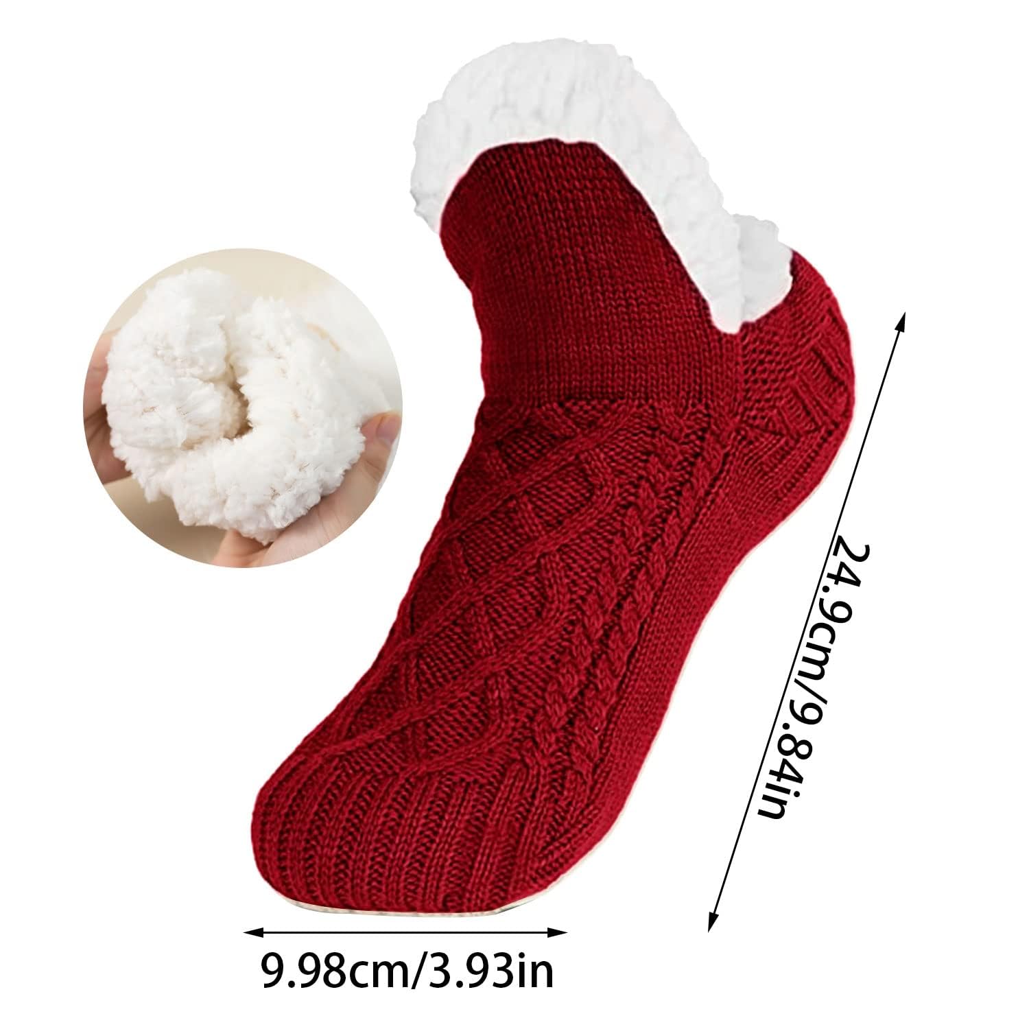 DARENYI Women's Fluffy Non-Slip Slipper Socks - Cozy Warm House Socks for Winter, Home, Lounge & Bedroom Comfort