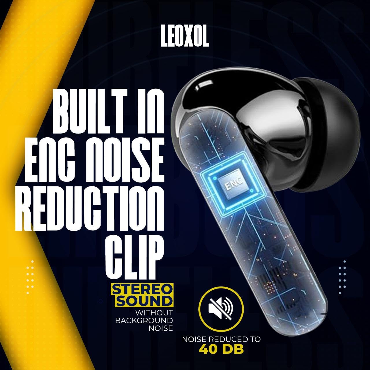 Leoxol Wireless Earbuds Bluetooth 5.3 with ANC, 36H Playtime - Perfect for Workouts & Commuting