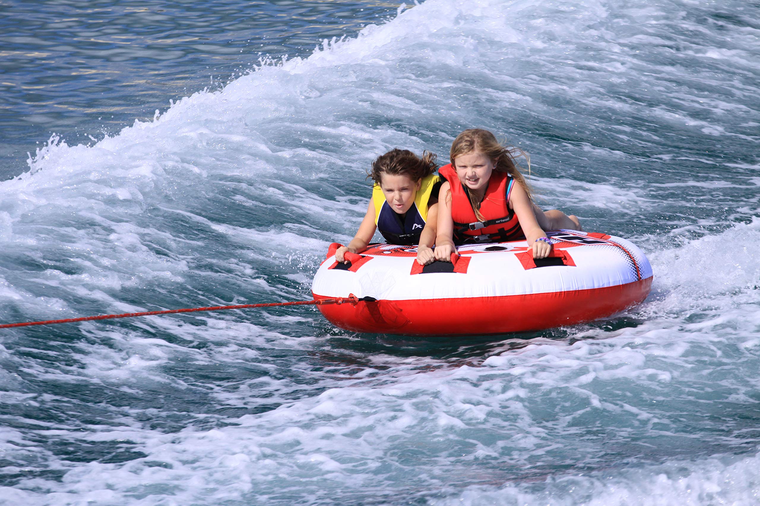 **Airhead Hot Shot 1-2 Rider Towable Tube for Boating, Lakes & Water Sports – Double-Stitched Nylon Cover, Speed Safety Valve – Easy Inflate & Deflate – Perfect for Family Fun & Summer Adventures**