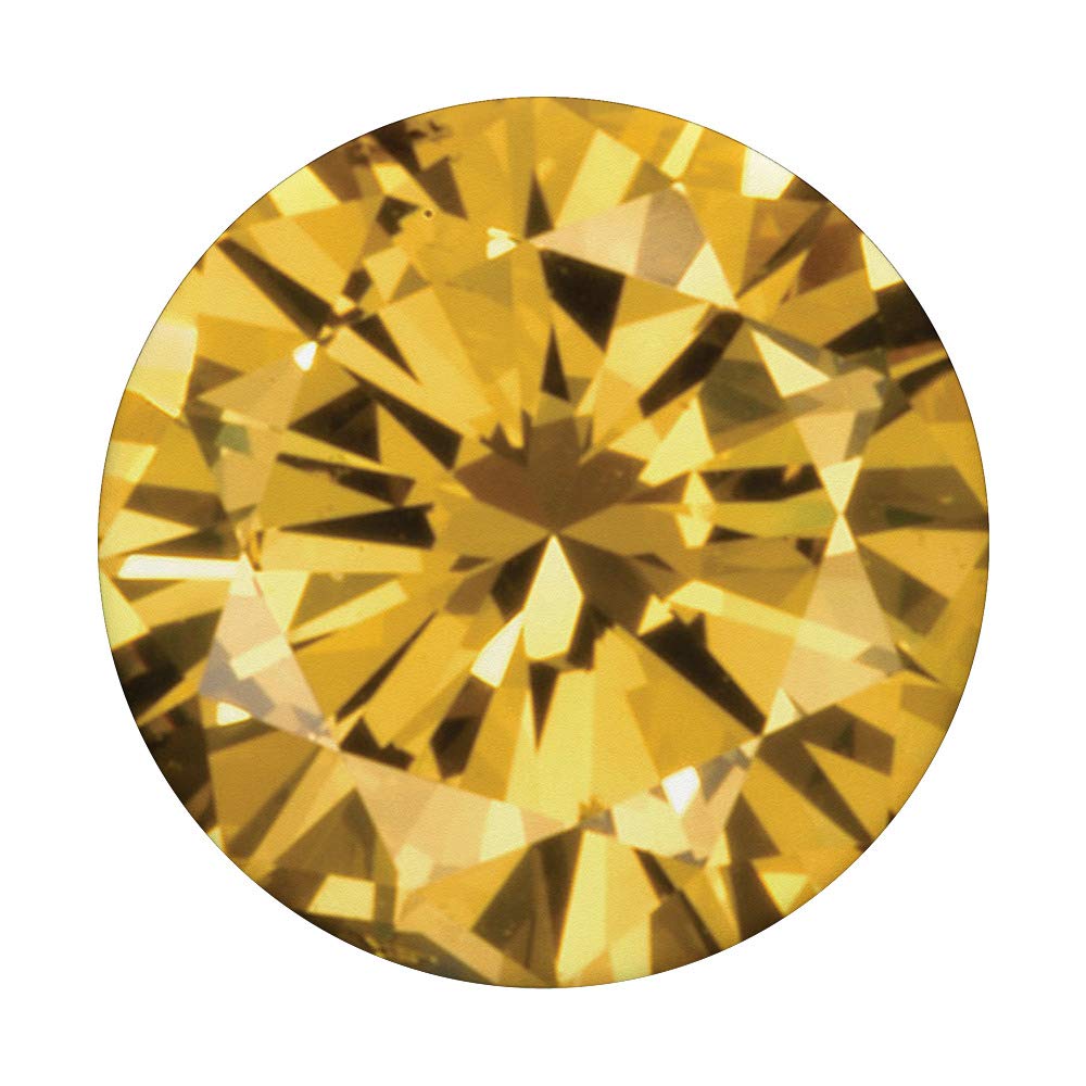 Cute Gold Yellow Diamond Print Glass PopSocket Grip - Swappable Phone & Tablet Accessory for Stylish Protection and Secure Handling