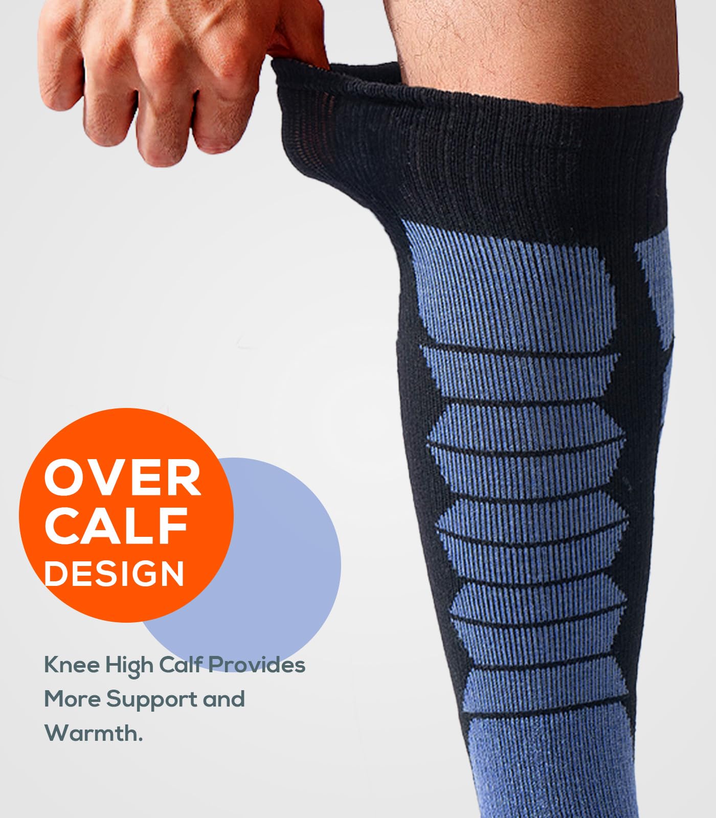 Premium Merino Wool Ski Socks for Men & Women - Thermal Over-the-Calf Winter Socks for Skiing, Snowboarding & Cold Weather Outdoor Activities - Warm & Breathable Hiking Socks for Snow Sports & Winter Adventures