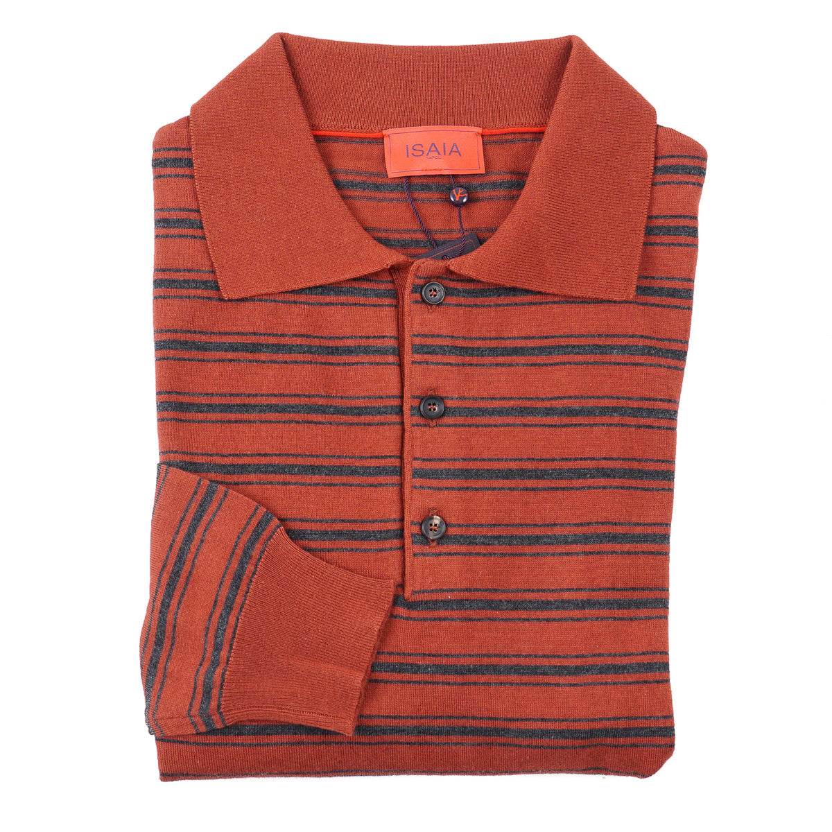 Isaia Men's Luxury Wool Silk Cashmere Polo Sweater - Premium Knitwear for Business Casual & Office Wear