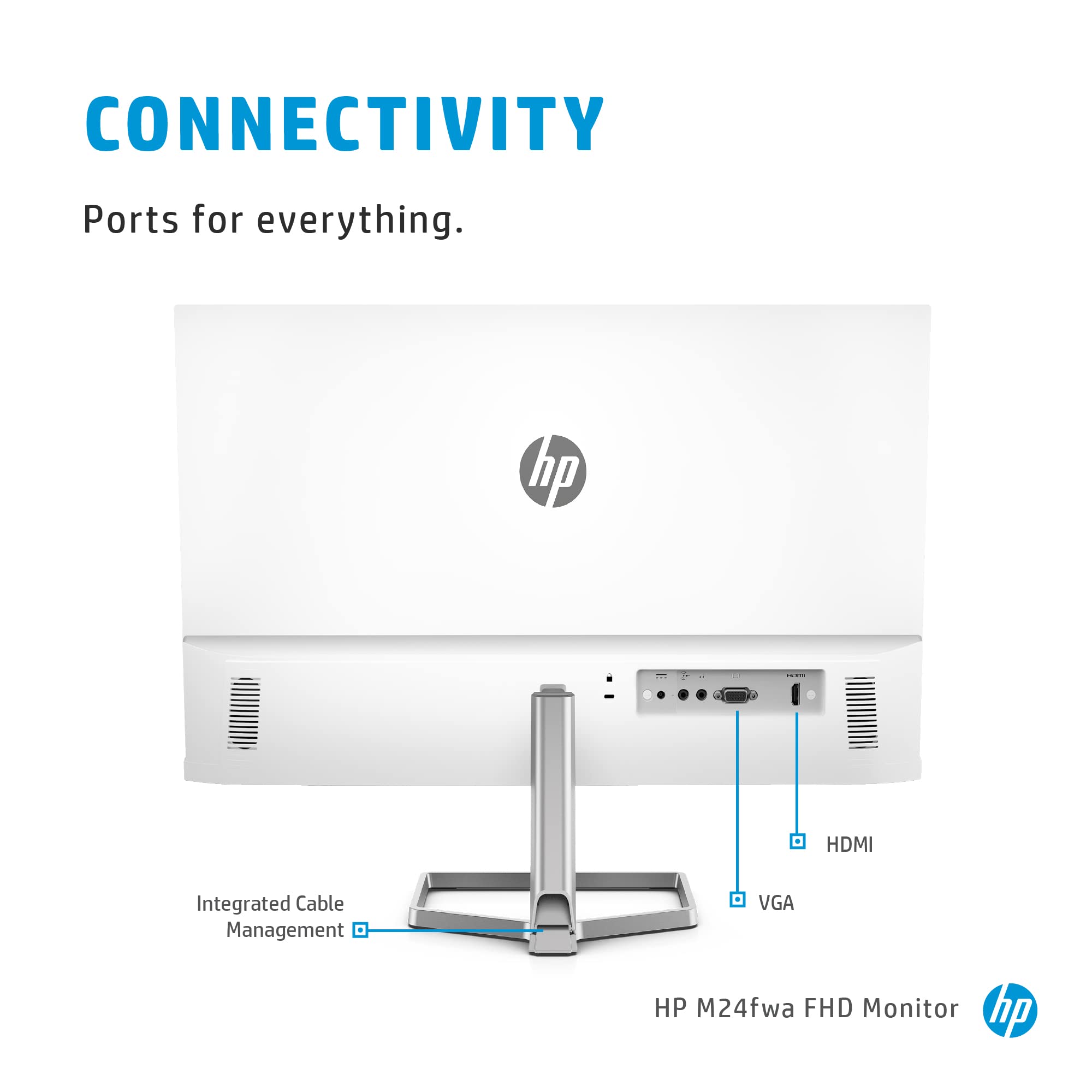 HP M24fwa 23.8-inch Full HD IPS Monitor - 1080p, 75Hz, VESA Mountable, Ultra-Thin Bezel - Perfect for Home Office, Gaming & Productivity