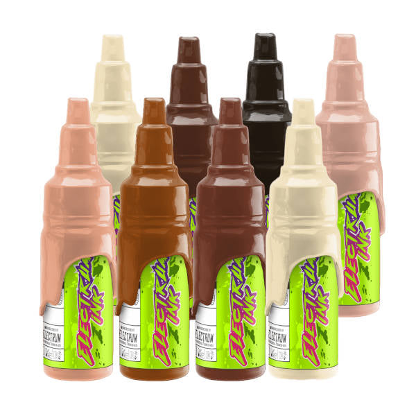Electrum Ink 8-Color Skin Tone Set for Professional Tattoo Artists - Perfect for Realistic Portrait Tattoos & Cosmetic Tattooing