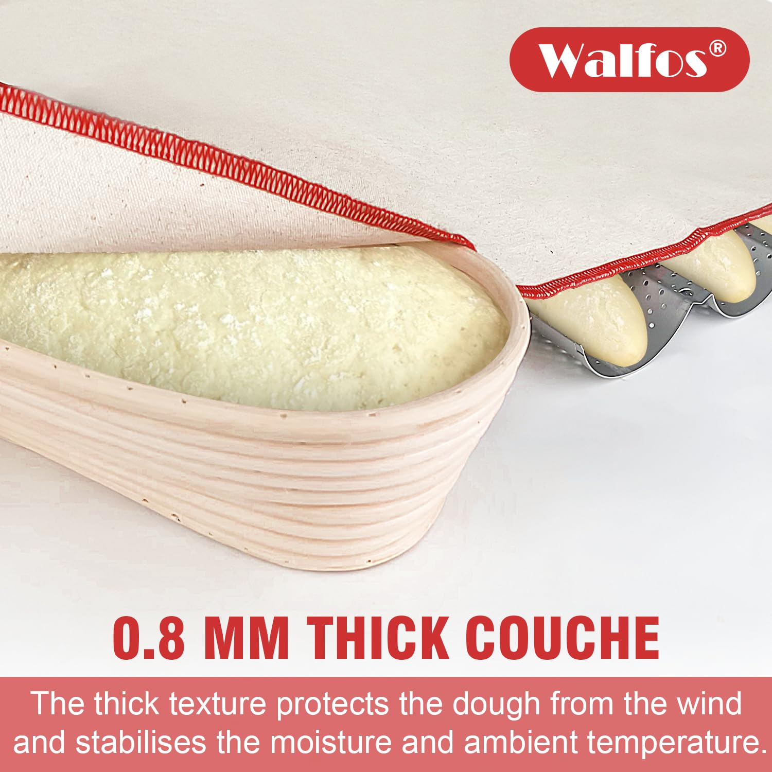 Walfos 2-Pack Cotton Bakers Couche & Proofing Cloth (29