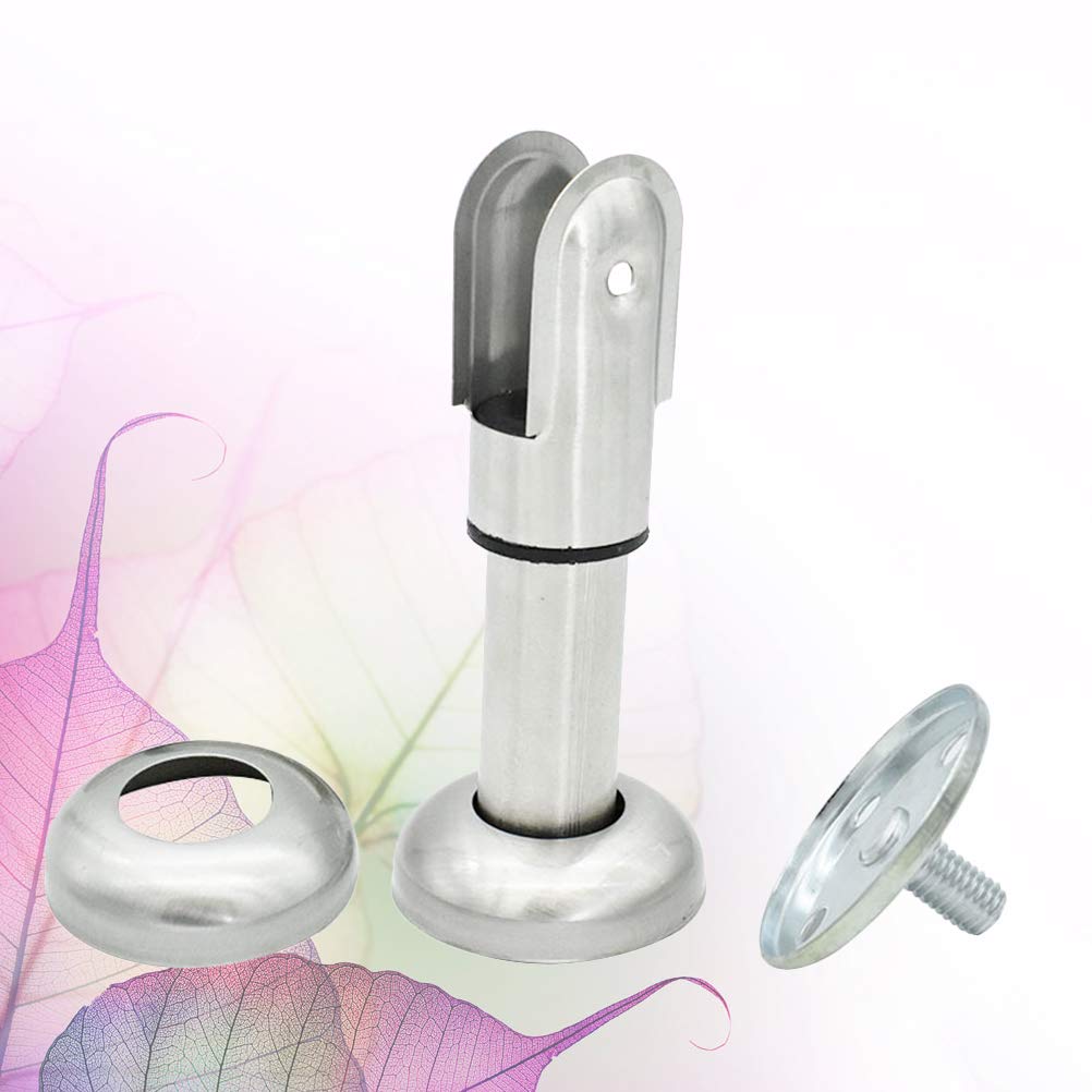 Premium Stainless Steel Restroom Partition Support Bracket - Adjustable Silver Toilet Partition Foot for Bathroom & Commercial Spaces - Durable Wall Mounted Candles Holder & Decor Tripod for Restrooms, Offices, and Public Washrooms