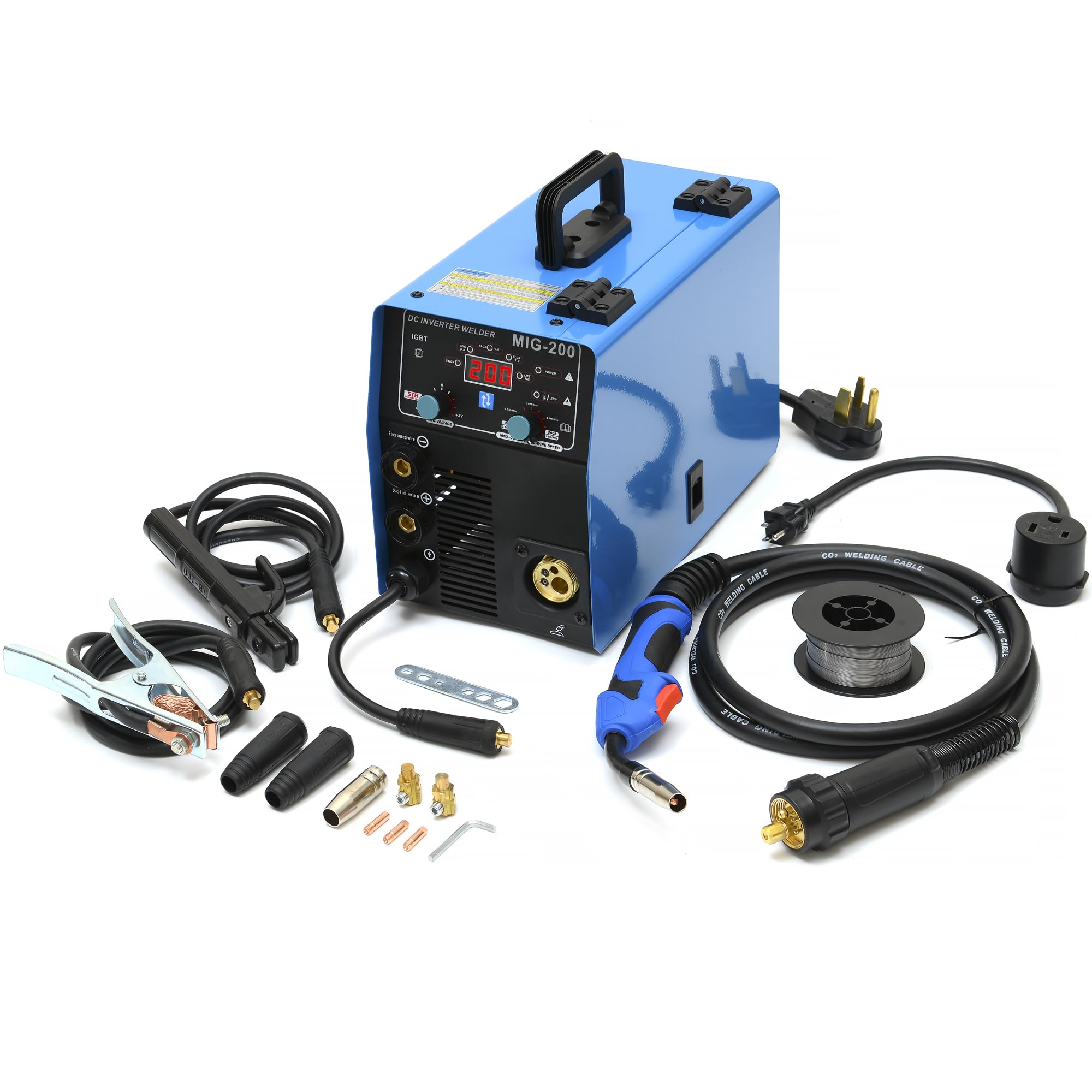 200A 110V/220V S7 Multiprocess MIG Welder - 4-in-1 Welding Machine for Flux Core, MIG, Lift TIG & Stick ARC | Portable Welder for Home DIY, Automotive Repair & Metal Fabrication