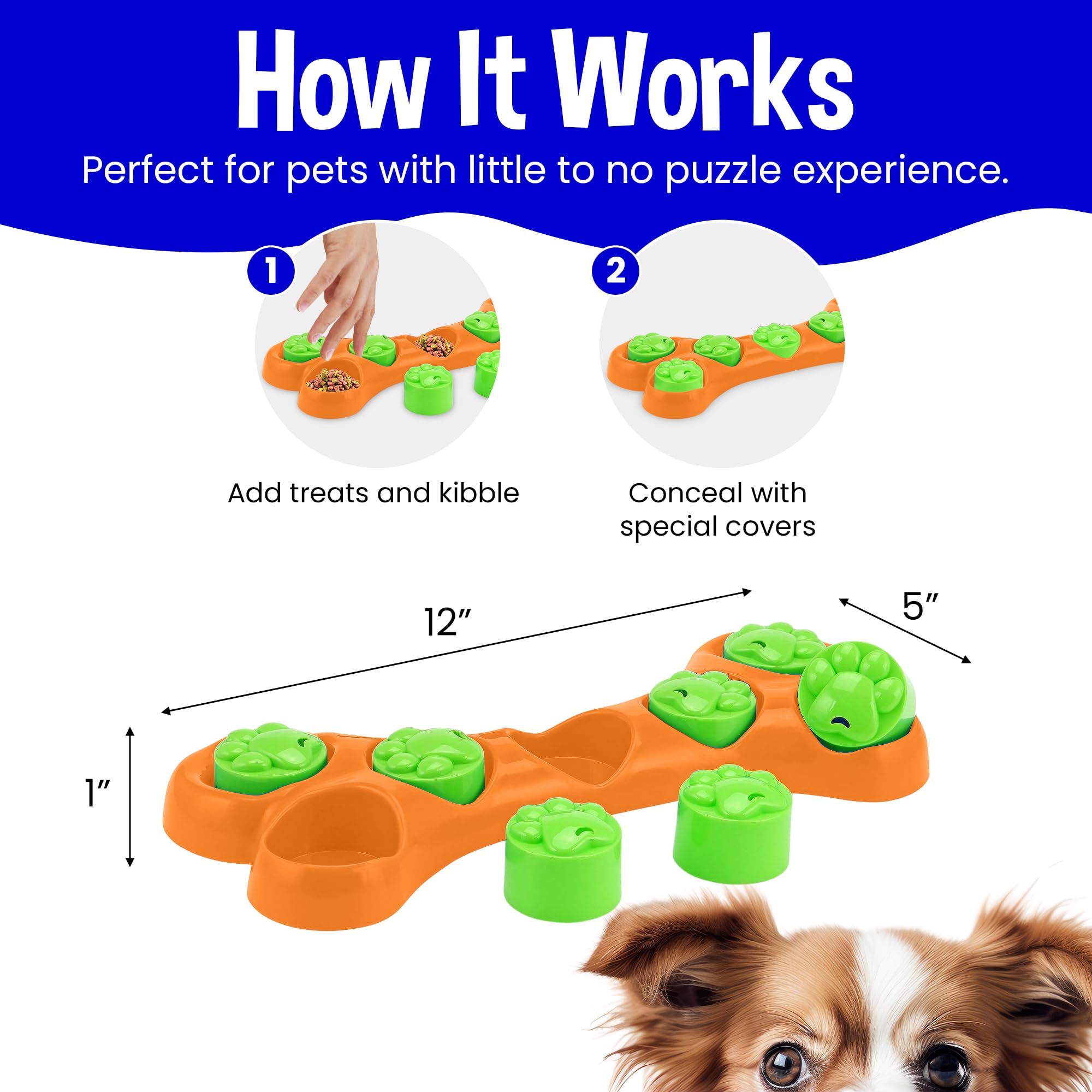 Kats'N Us Interactive Dog Toy & Slow Feeder Bowl - Puzzle Feeder for Mental Stimulation, Lick Mat for Dogs, Large Breed Mealtime Solution (Orange) - Perfect for Boredom Relief & Anxiety Reduction During Feeding Time