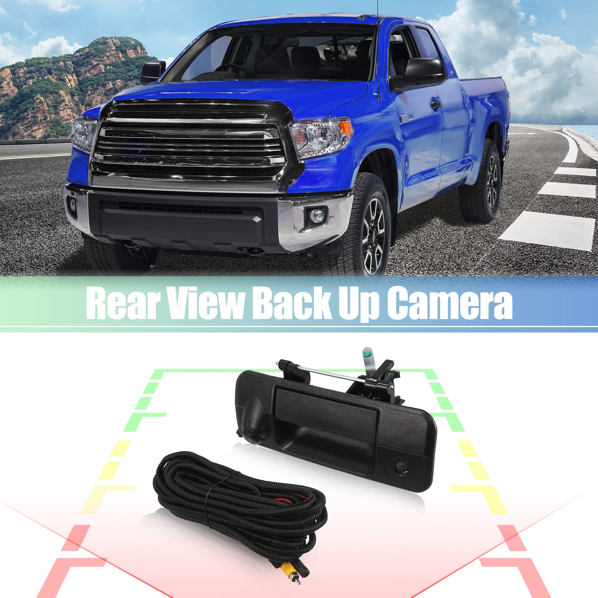 X AUTOHAUX OEM Replacement Tailgate Rear View Backup Camera Kit (OE# 69090-0C051) for 2007-2013 Toyota Tundra - Liftgate Latch Handle with HD Camera | Perfect for Parking Assistance & Night Driving Safety