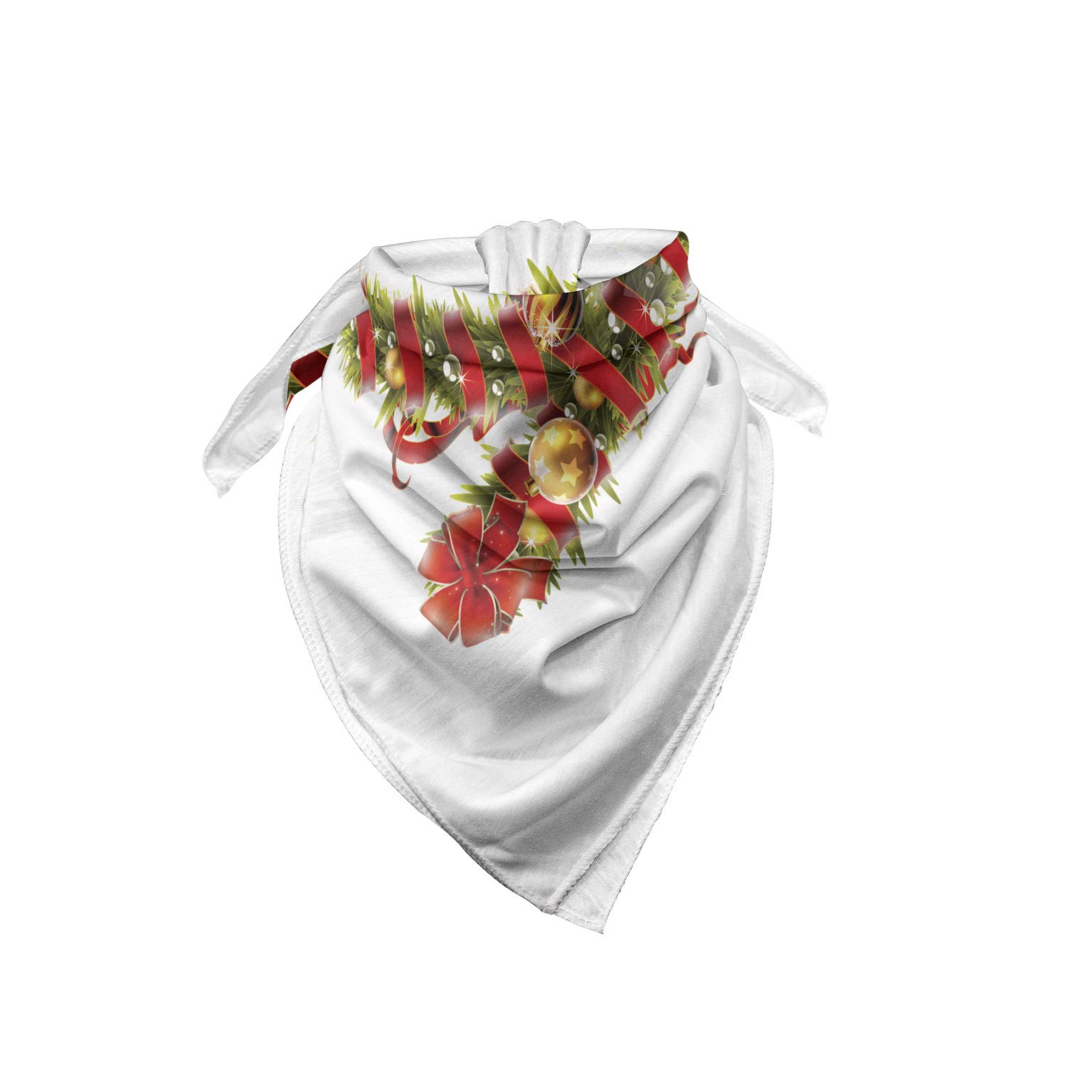 Ambesonne Christmas Alphabet Bandana - K Letter Pattern Unisex Head & Neck Scarf for Holiday Parties, Festive Outfits & Seasonal Gifts