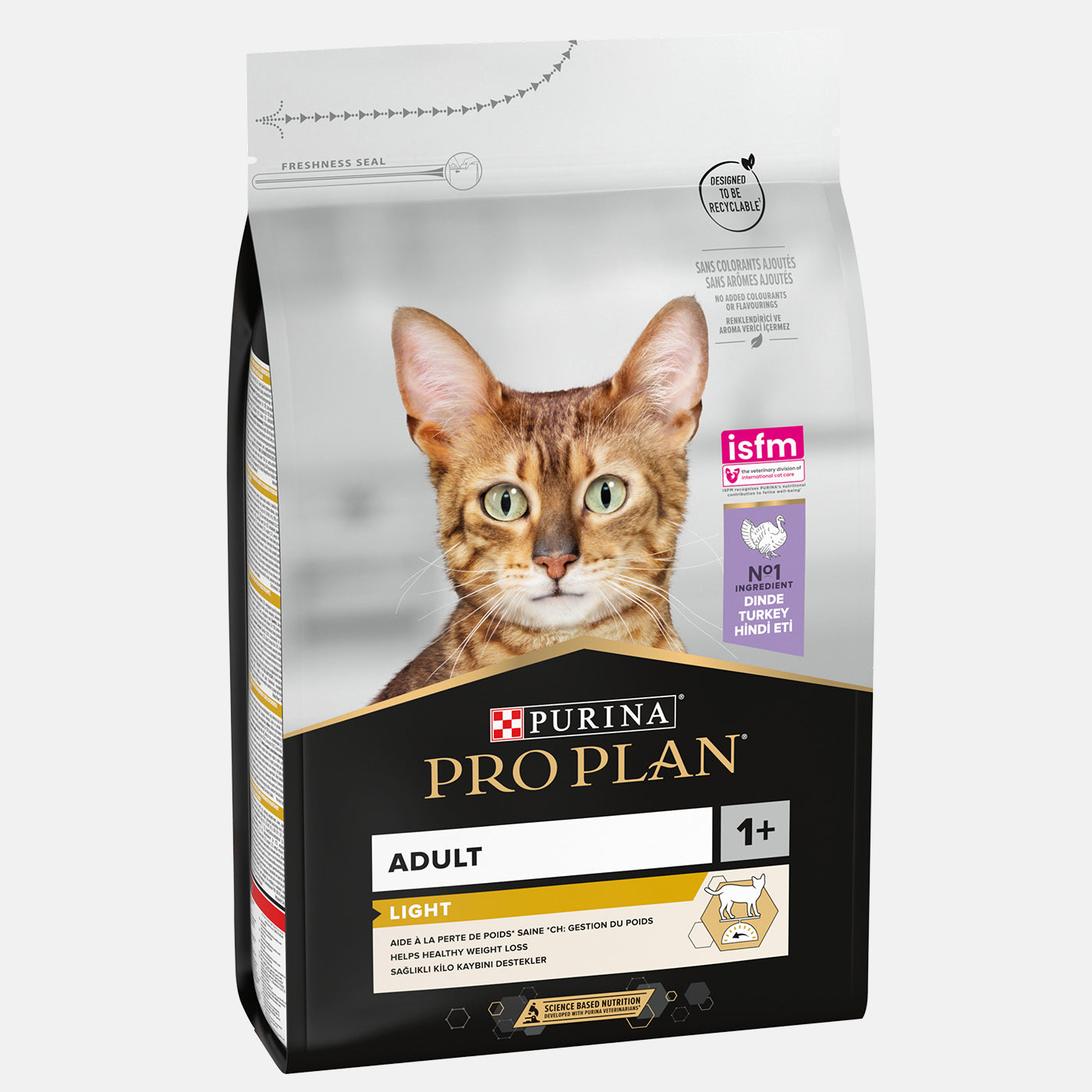 PRO PLAN Light Adult Dry Cat Food with Turkey - High Protein, Weight Control Formula for Indoor Cats - Perfect for Overweight or Less Active Cats