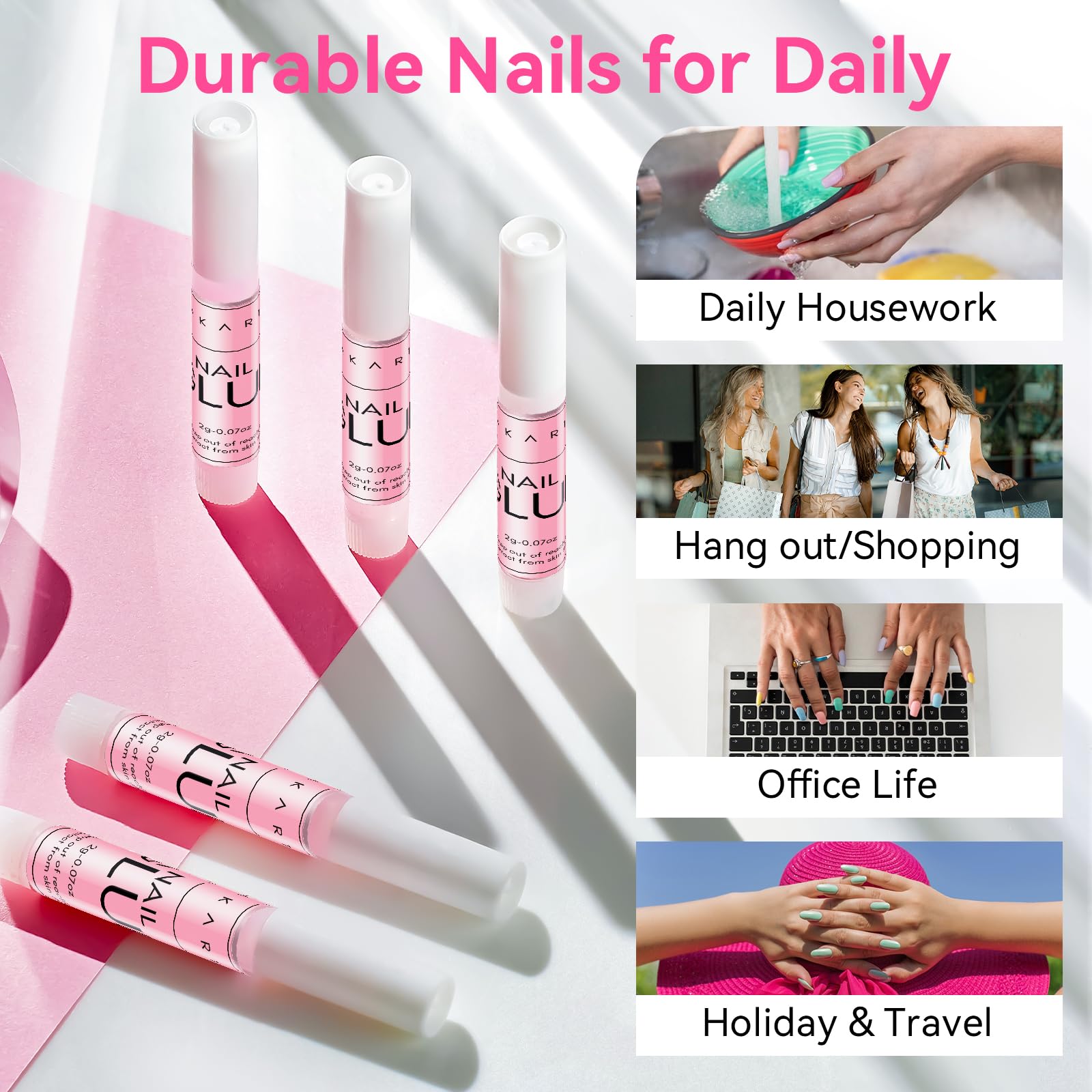 **Makartt Super Strong Nail Glue for Press On Nails – Long Lasting Nail Adhesive for Fake Nails, Acrylic Nails & Broken Nail Repair (0.07oz, 5Pcs) – Perfect for Salon, Home Manicures & Nail Art**
