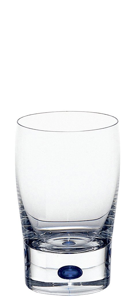 Orrefors Intermezzo Blue Small Tumbler Glass - 6oz Juice Glass Set of 2, Elegant Clear Crystal Drinking Cups for Cocktails, Iced Coffee & Home Bar Decor