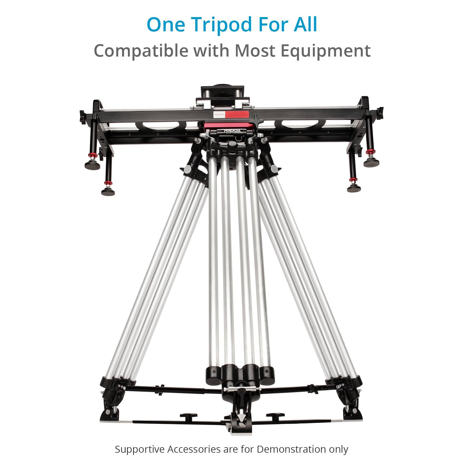 PROAIM Heavy-Duty 150mm Camera Tripod Stand with Spreader - 250kg/551lb Payload, 35