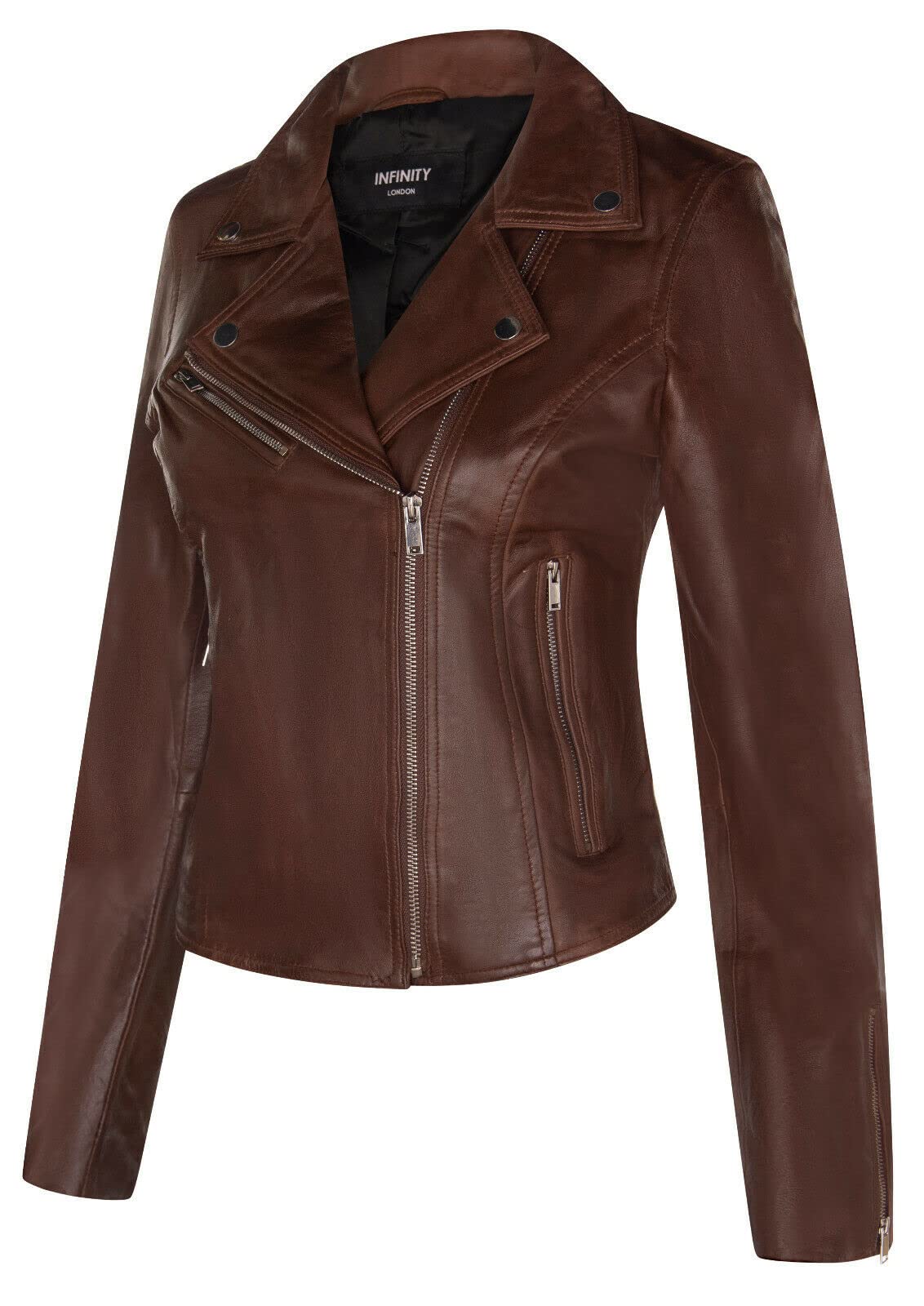 Women's Genuine Leather Biker Jacket - Classic Motorcycle Style for Fashion & Riding | Perfect for Casual Outfits & Outdoor Adventures