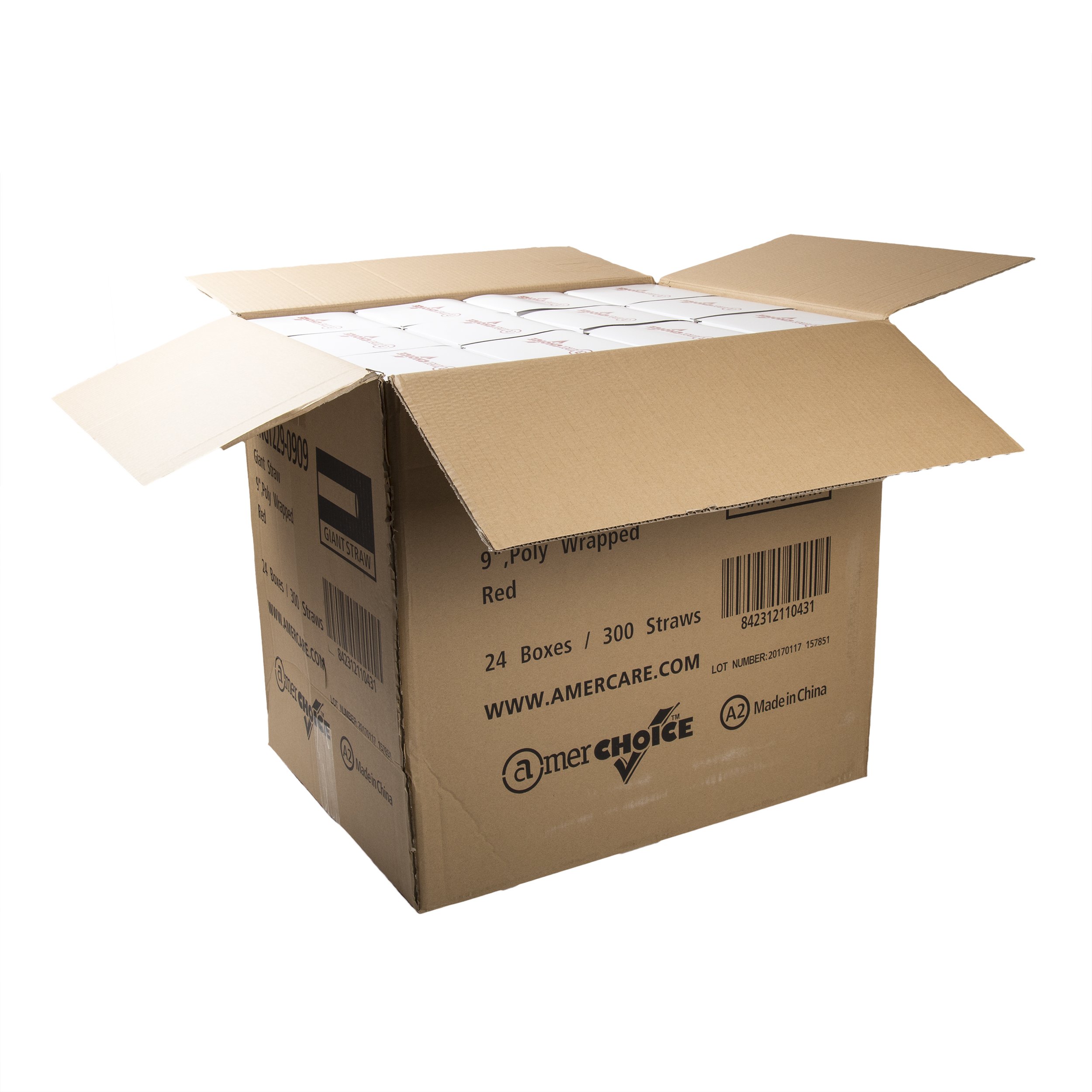 AmerCareRoyal Giant Plastic Straws - 9
