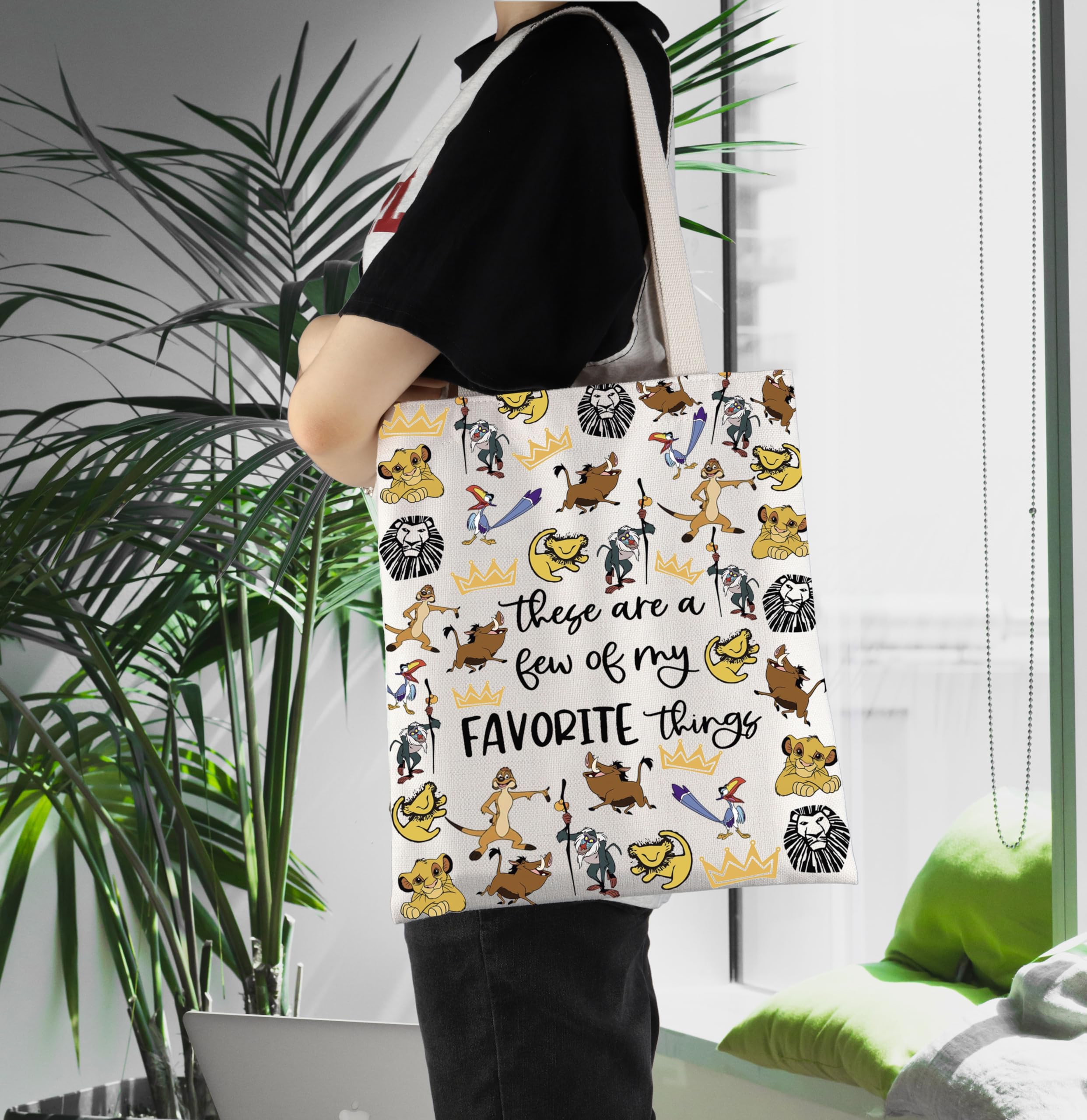 ENSIANTH Lion Inspired Tote Bag - Animal Kingdom Gift for Lion Lovers, Cartoon Fans & Movie Merch Collectors - Perfect for Shopping, Travel & Everyday Use