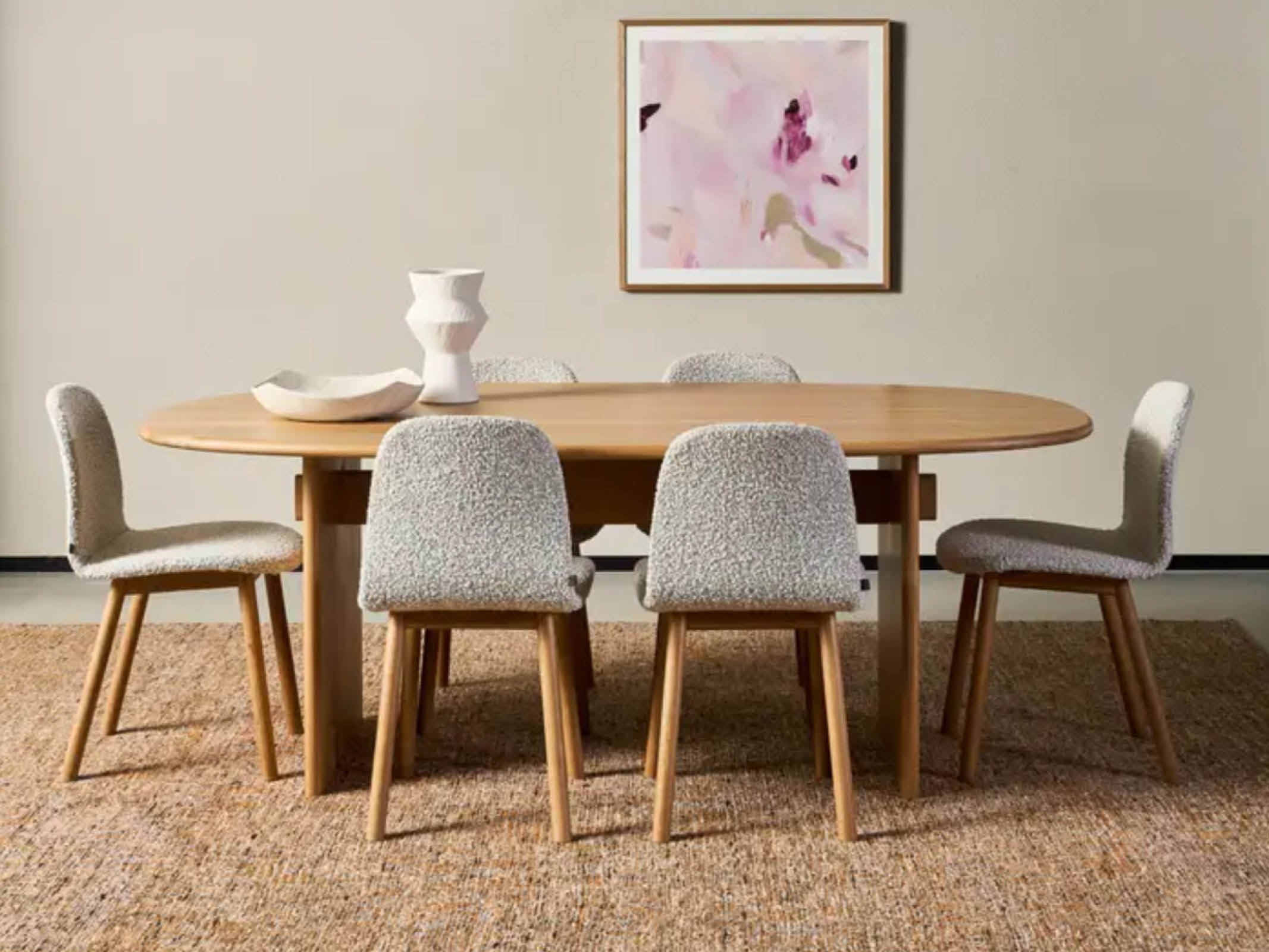 Kelly Dining Table - Modern Wooden Kitchen Table for 6, Farmhouse Style Dining Room Furniture - Perfect for Family Meals, Dinner Parties & Home Decor