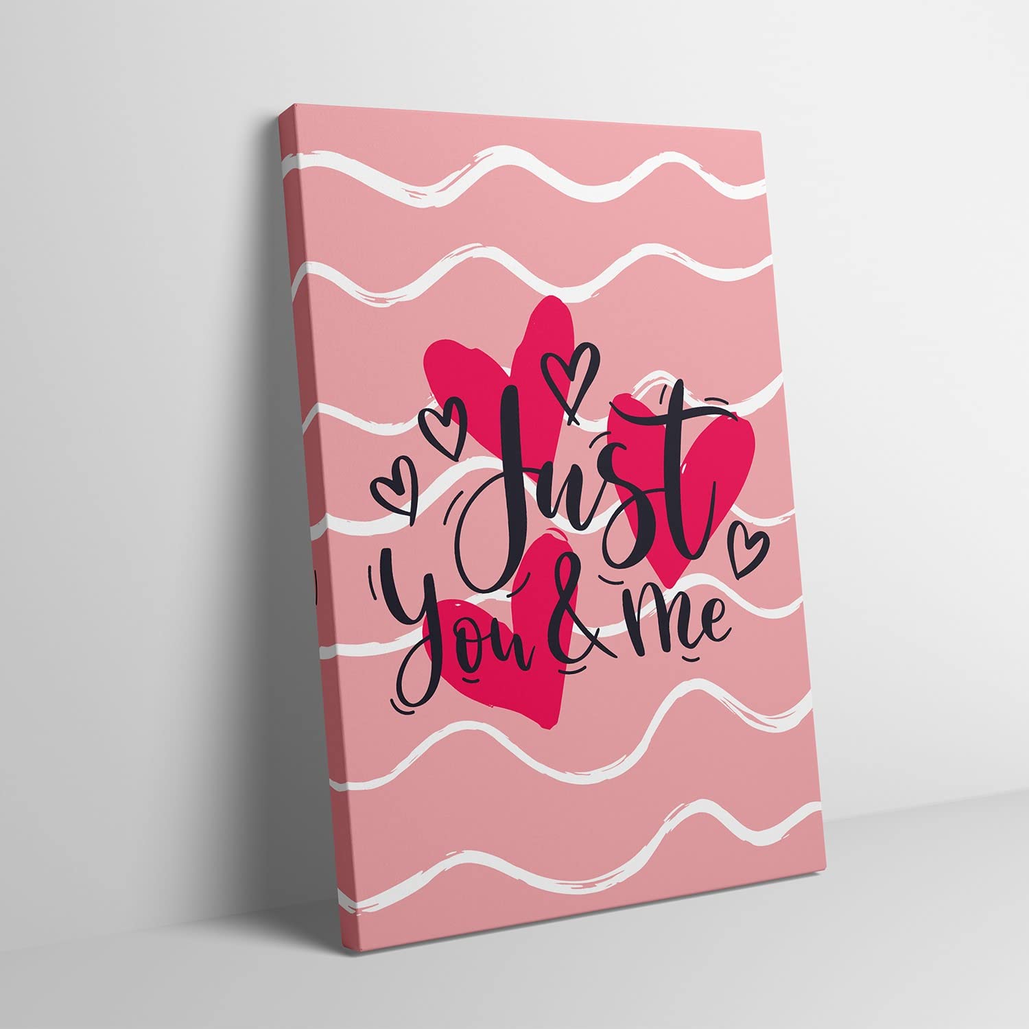GUBIYU Romantic Lip Print Wall Art - Framed Canvas Love Poster for Couples, Pink Abstract Wall Decor, Valentine's Day Gift, 28x40 Inch, Perfect for Bedroom & Living Room Decor