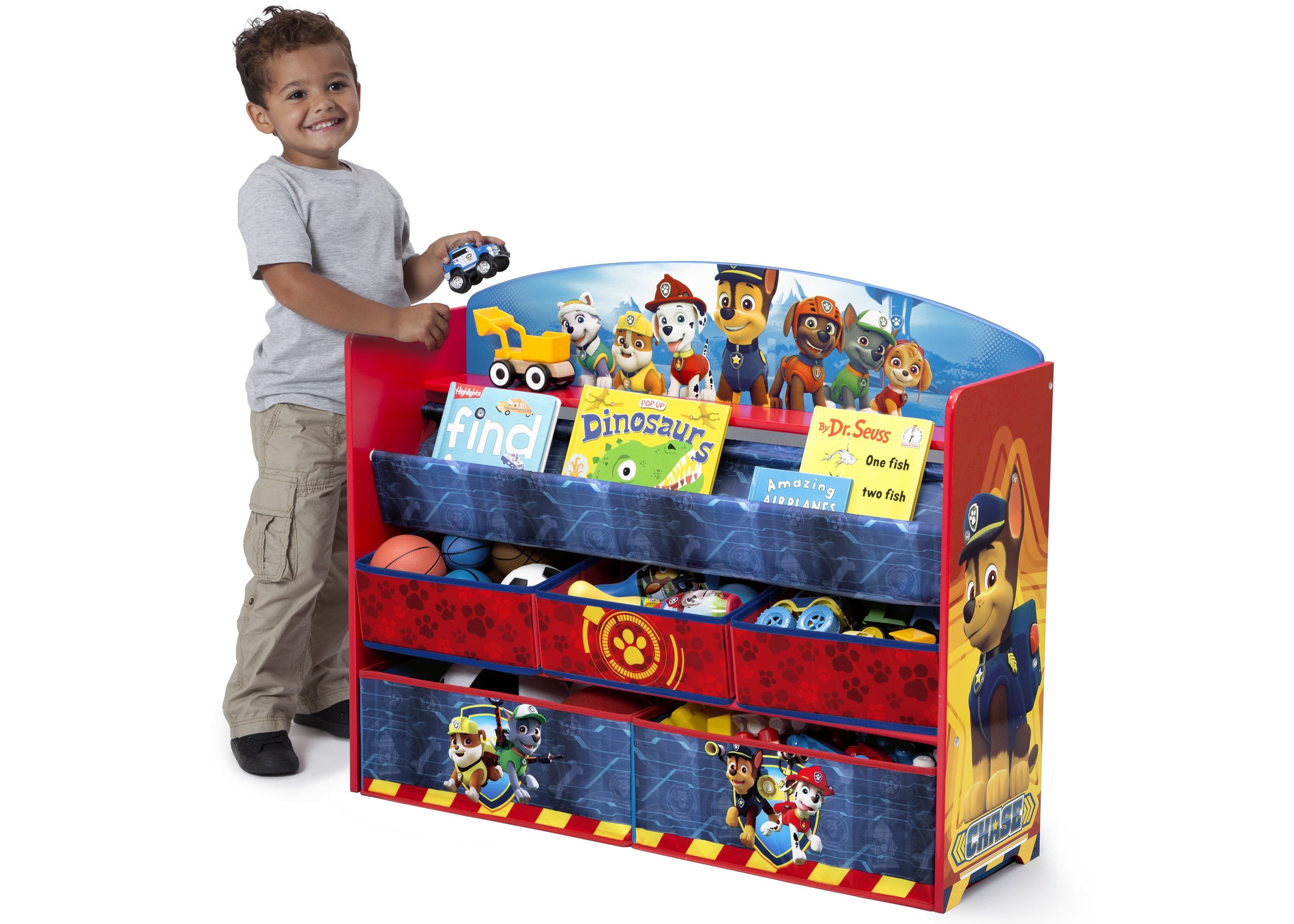 PAW Patrol Deluxe Book and Toy Organizer - Kids' Storage Solution for Books, Toys & School Supplies | Perfect for Bedroom, Playroom & Classroom Organization