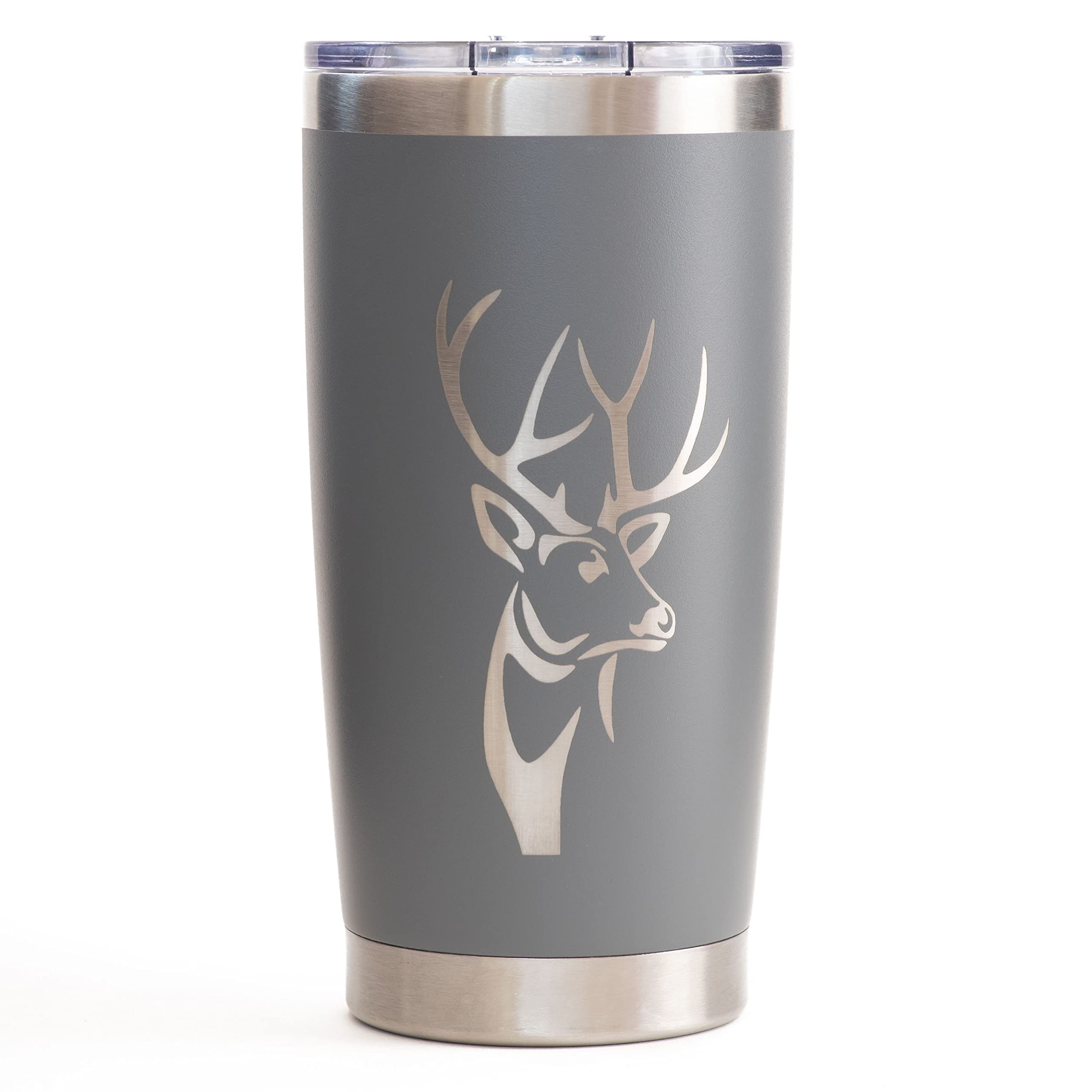 **Deer Hunting Coffee Tumbler - 20oz Insulated Travel Mug with Lid, Stainless Steel, Leakproof - Perfect for Hunting Trips, Camping & Outdoor Adventures**