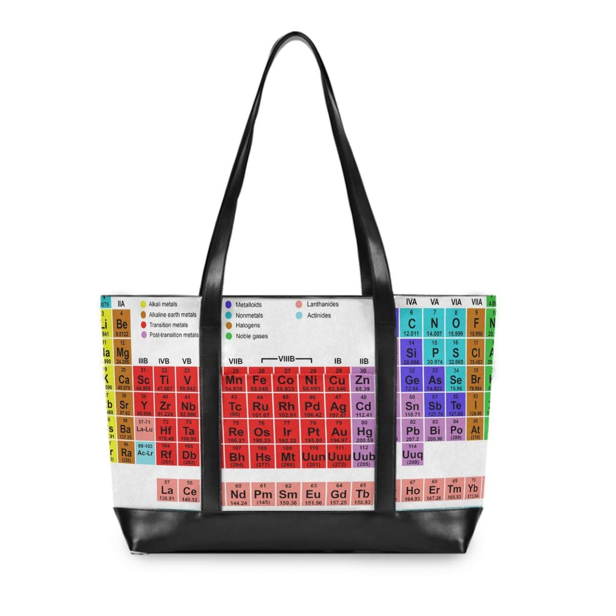 15.6 Inch Waterproof Laptop Tote Bag for Women - Periodic Table Design Canvas Computer Case | Perfect for Work, Office & College (Black)