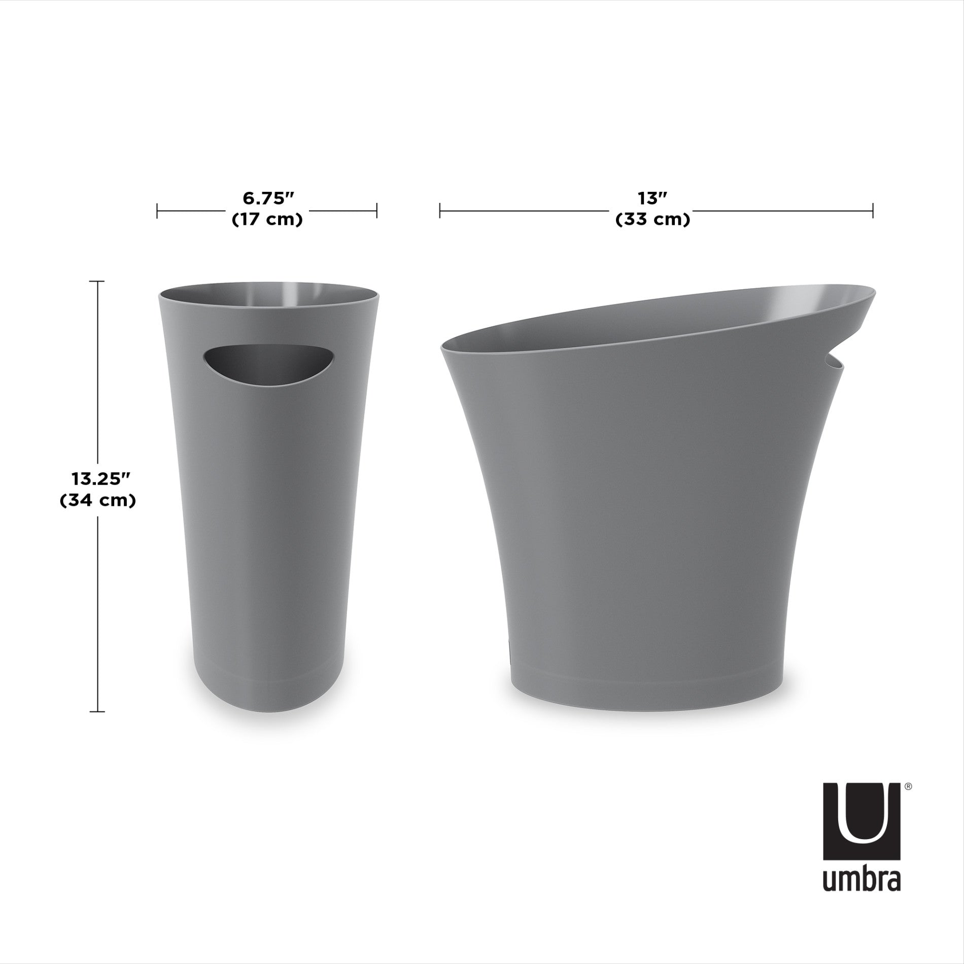 Slim Trash Can - Small Space Garbage Bin for Bathroom, Kitchen, Office & Dorm - Odor Control & Space Saving Waste Basket