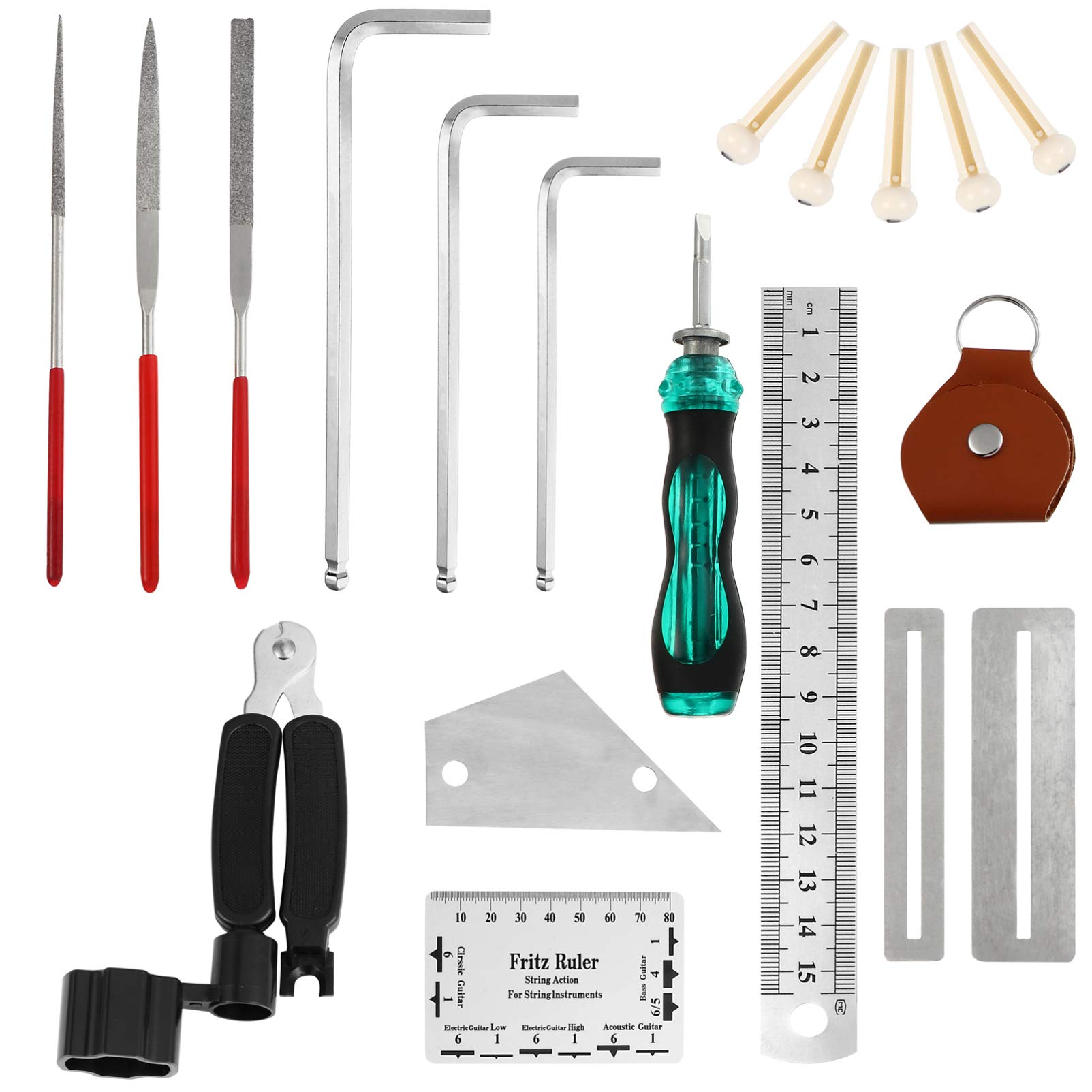 Milisten Guitar Repair Tool Kit - 1 Set Electric Guitar Maintenance Tools with Polishing Cloth, Fretboard Cleaner & Plastic Picks for String Change & Guitar Care - Perfect for Musicians, Guitarists & DIY Enthusiasts