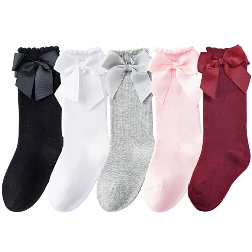 Black White Grey Pink Red, 5 Pairs