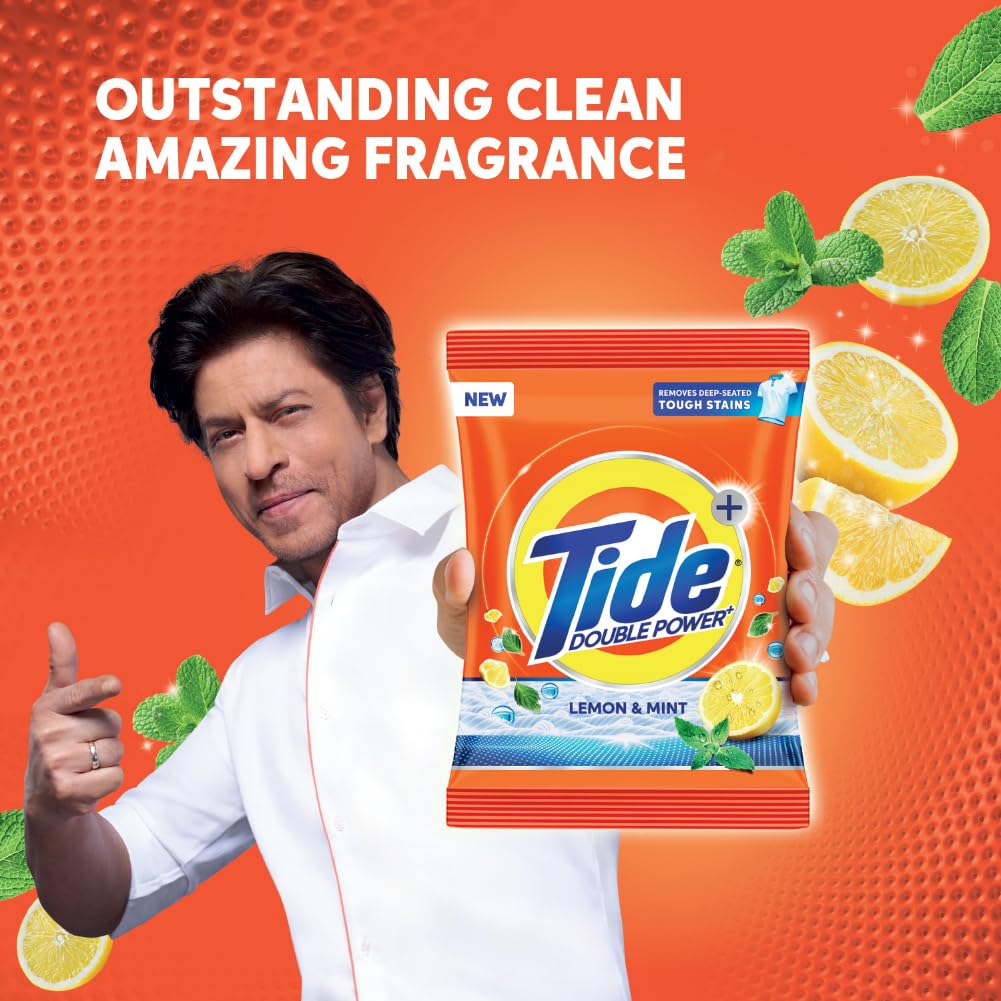 Tide Plus Laundry Detergent Powder - 2kg (4.4 lb) | Lemon & Mint Scent | Deep Stain Remover for Oil, Gravy & Tea | High Efficiency HE Safe | For Washer Machine & Hand Wash | Fresh Scent for Clothes, Towels & Bedding