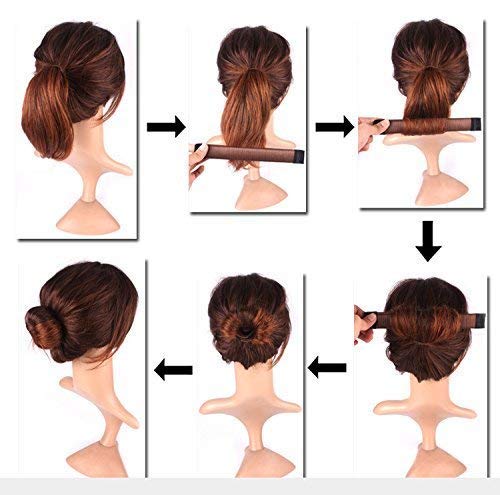 SIYAA Hair Donut Bun Maker - French Roller Hair Styling Tool (Black, Pack of 1) for Updos, Ponytails & Special Occasions