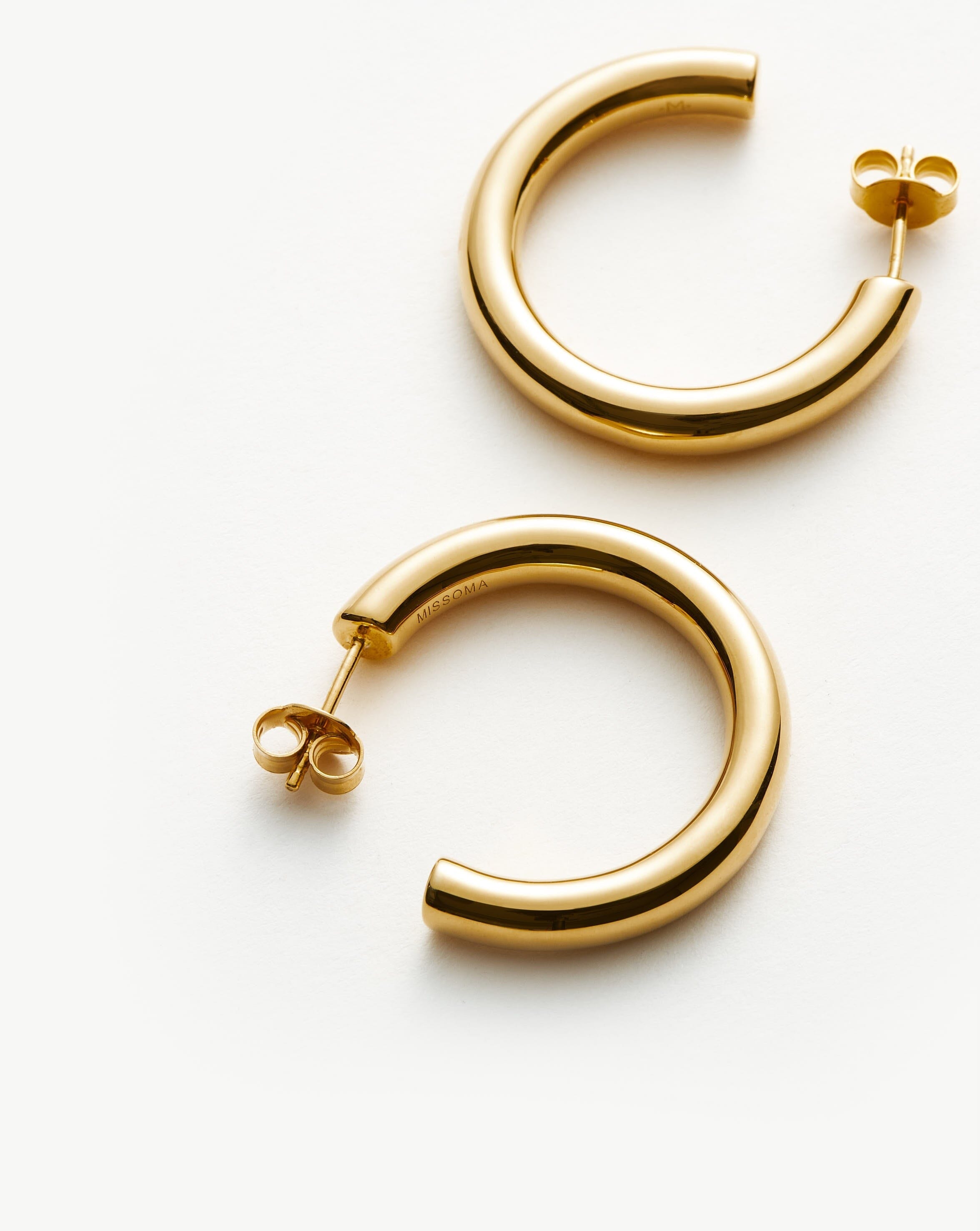 18K Gold Plated Large Hoop Earrings for Women - Fashion Statement Tunnel Earrings for Parties, Weddings & Everyday Wear