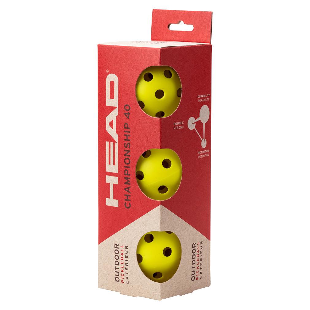 Championship 40 Outdoor Pickleballs - 3 Pack for Competitive Play & Backyard Fun | Durable & Weather-Resistant for Tennis Courts & Outdoor Games