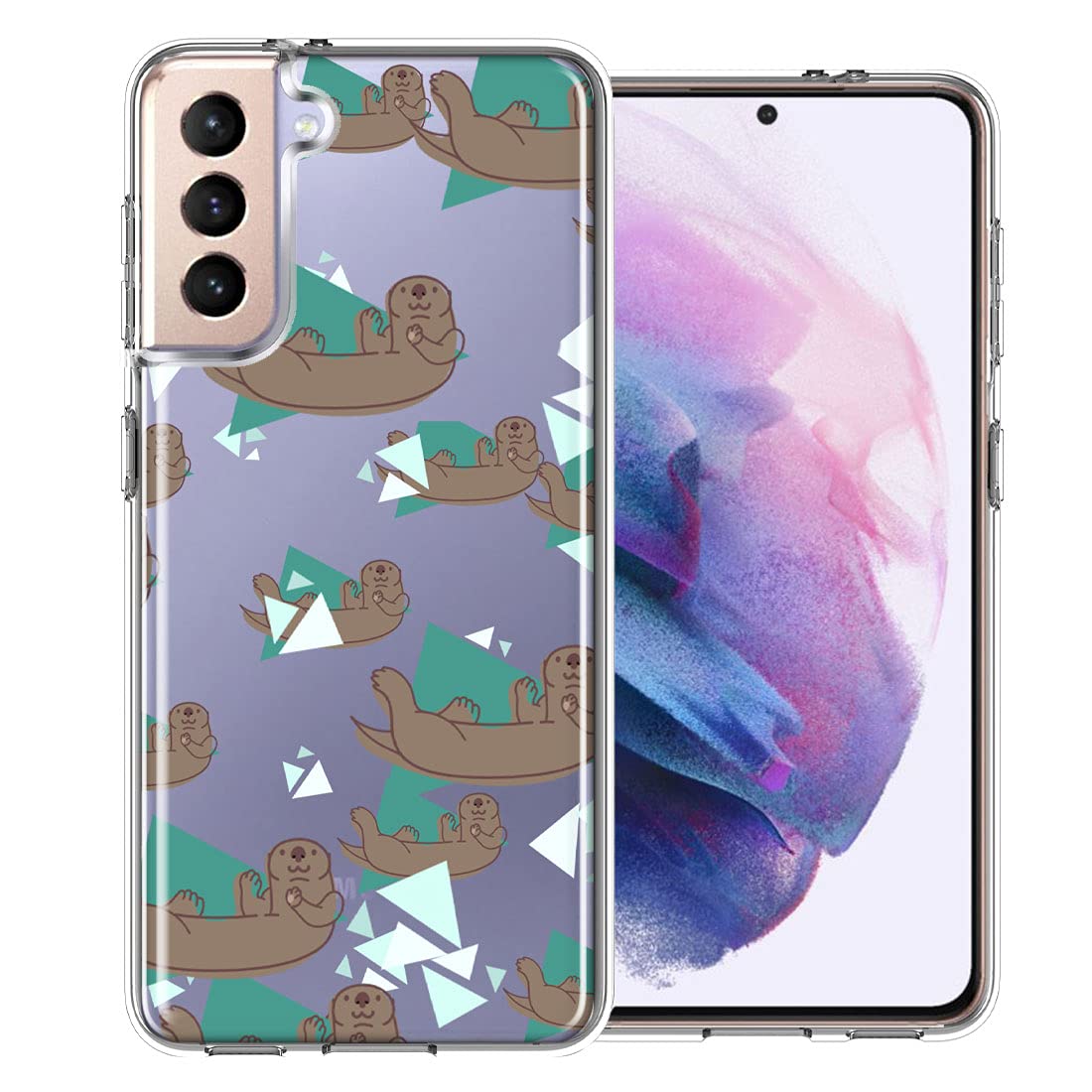 Cute Otter Design Double Layer Protective Case for Samsung Galaxy S21 Plus - Durable Shockproof Cover for Everyday Use & Outdoor Activities
