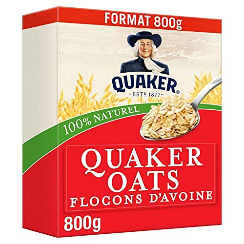 Quaker Oats - 800g Rolled Oats for a Healthy Breakfast - Perfect for Smoothies, Baking & Oatmeal - Pack of 4 - High Fiber Whole Grain Cereal for Weight Loss & Heart Health