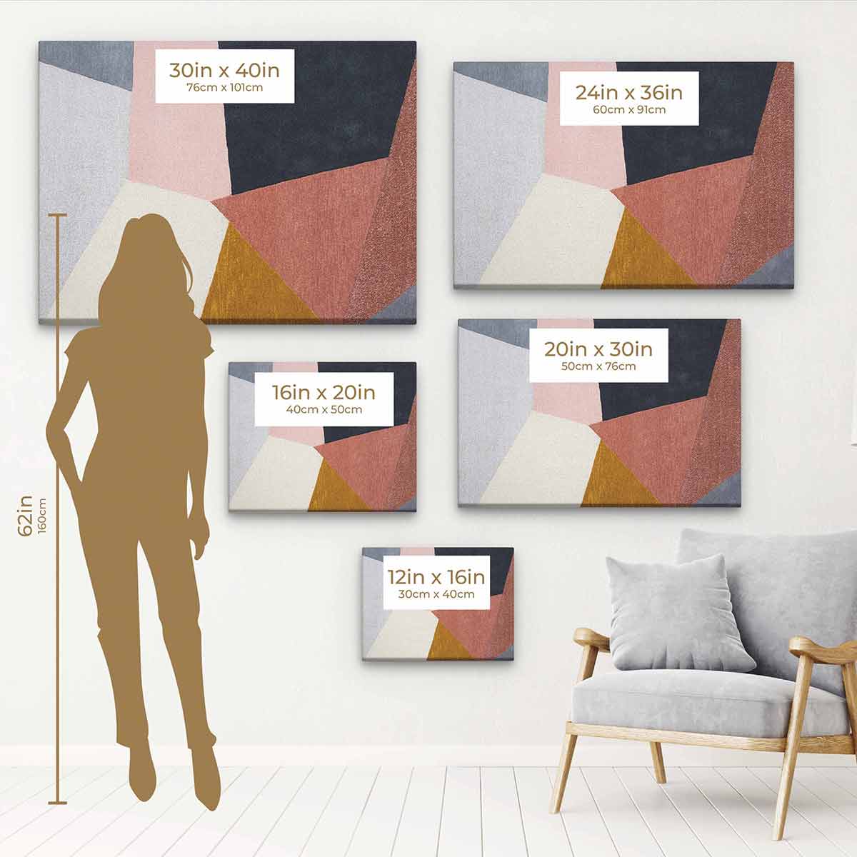 Orange Abstract Wall Art Canvas Print - Modern Home Decor for Living Room, Bedroom & Office - 6522