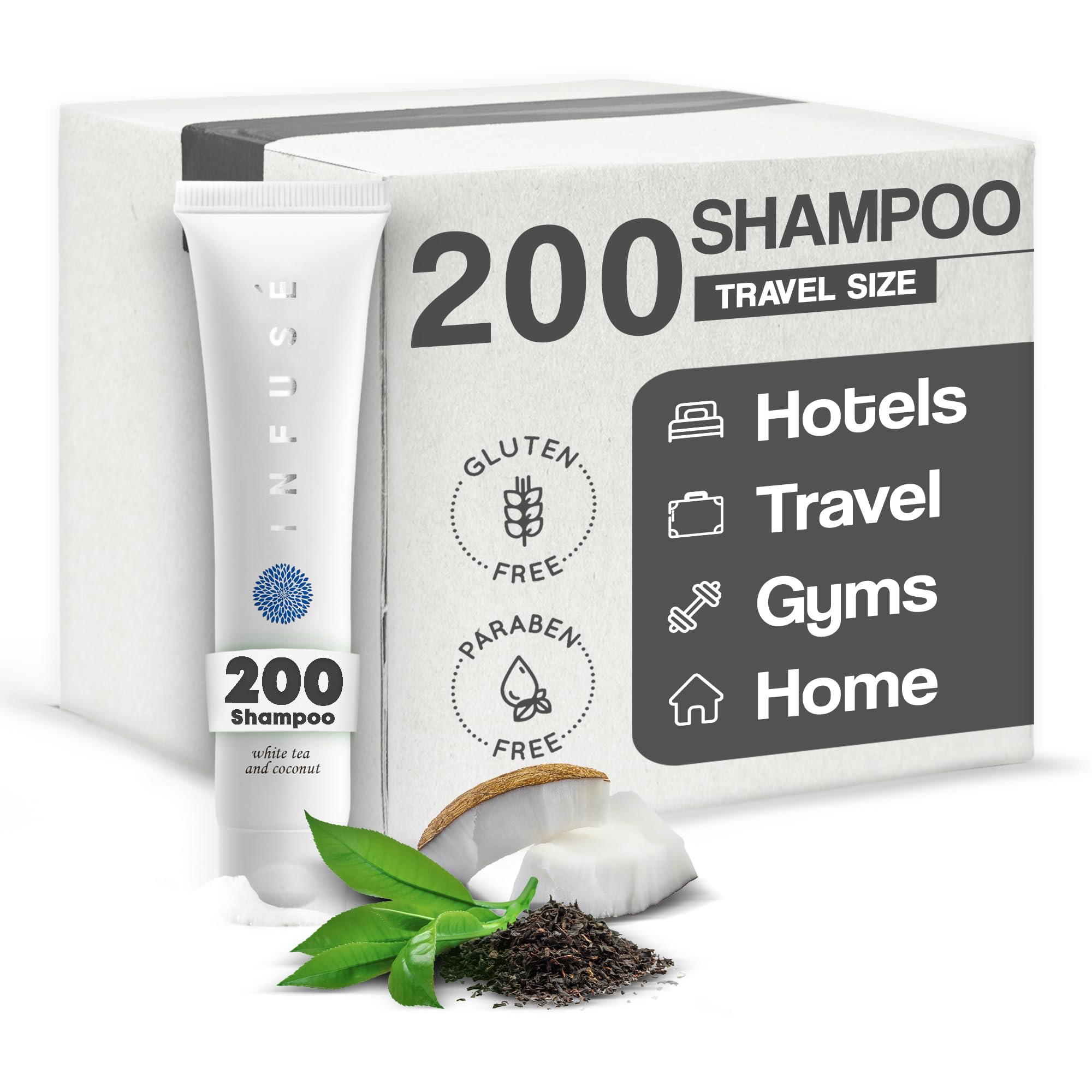 Travel-Size Hotel Shampoo 1 oz (Case of 200) - Bulk Mini Shampoo Bottles for Hotels, Gyms, Spas & Travel Essentials | Portable Toiletries for Guests & On-the-Go