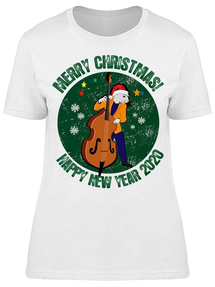 Smartprints Christmas Cello Player T-Shirt for Women - Stylish Holiday Music Lover Gift for Concerts & Festive Gatherings