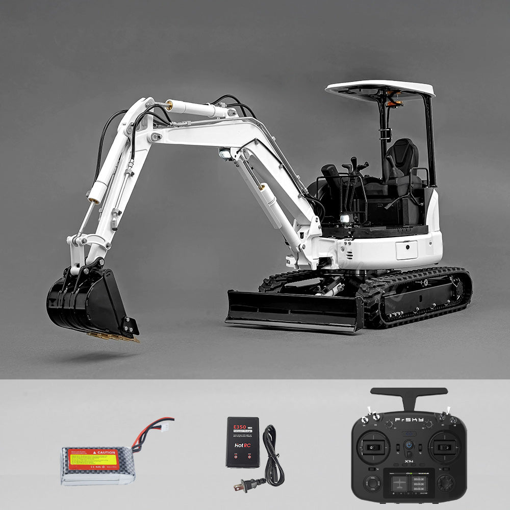 1/14 Scale Mini LESU RC Hydraulic Excavator PC30 - Metal Radio Controlled Digger Toy with Frsky X14 Radio, Sound System & Battery - Construction Site Simulation, Kids Play, Collector's Model