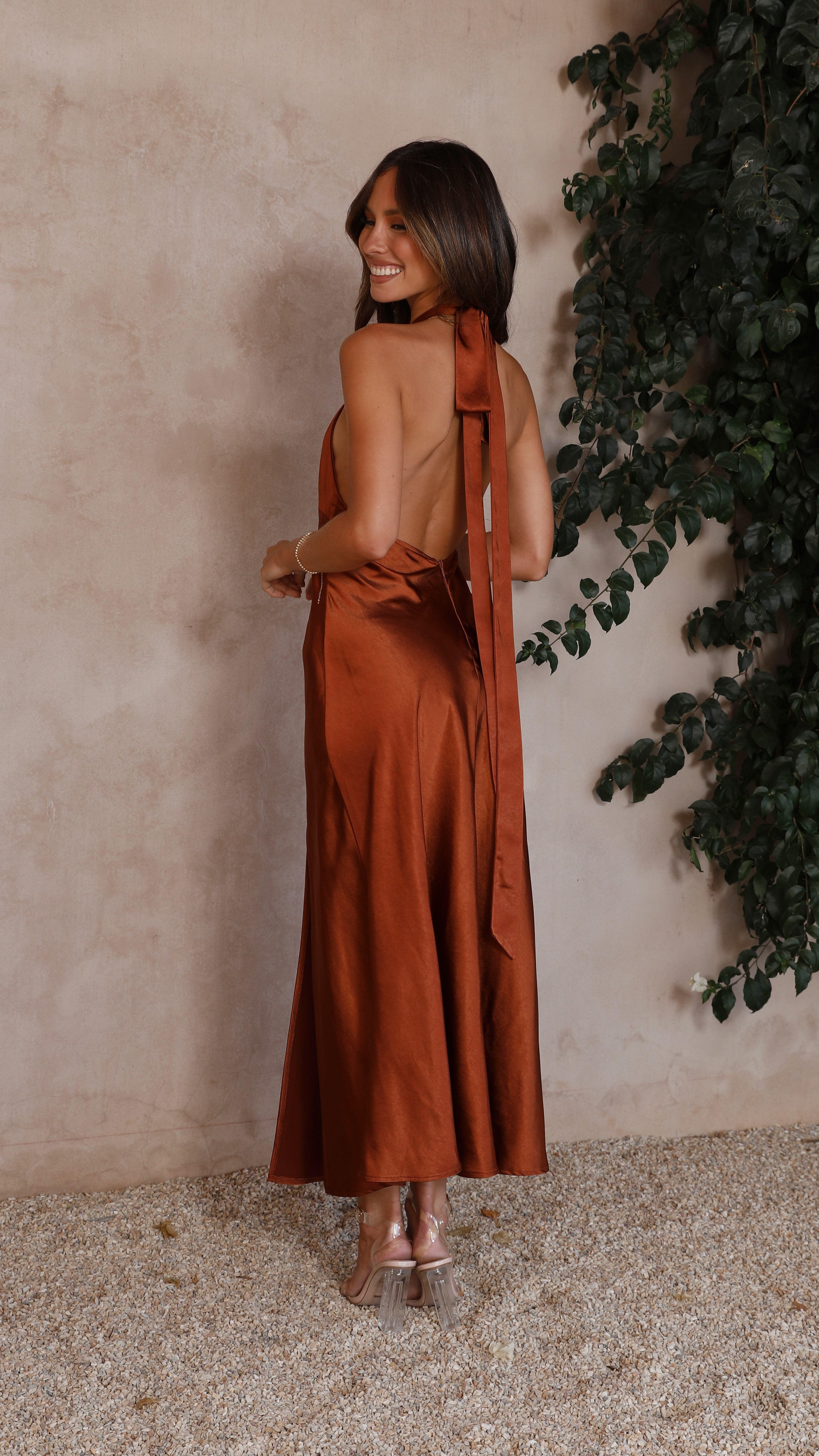 Amalia Maxi Dress in Rust - Flowy Boho Summer Dress for Women, Perfect for Beach Vacations, Music Festivals & Casual Outings