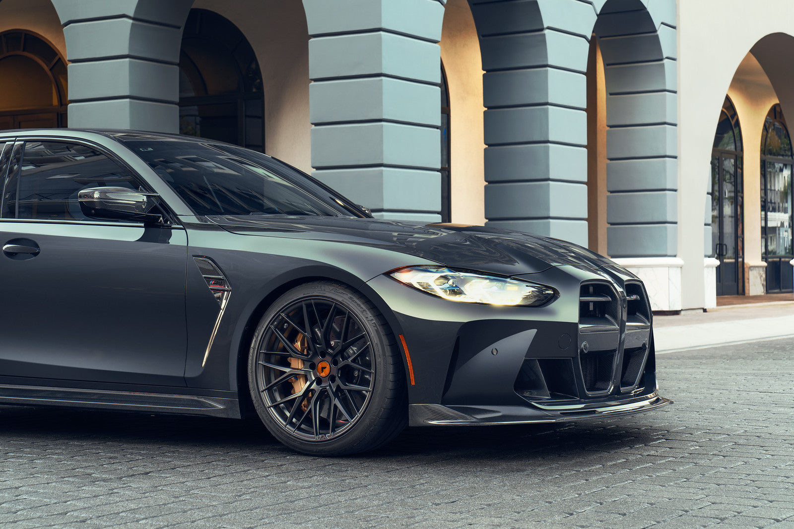 BMW G80 M3 VRS Carbon Fiber Aero VFF 107 Front Lip Spoiler - High Performance Carbon Graphite Finish for Track & Street Racing