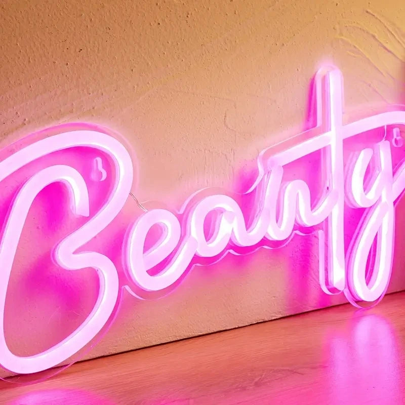 Custom Neon LED Sign for Home Decor - Personalized Beauty Neon Light for Bedroom, Salon, or Party Decoration