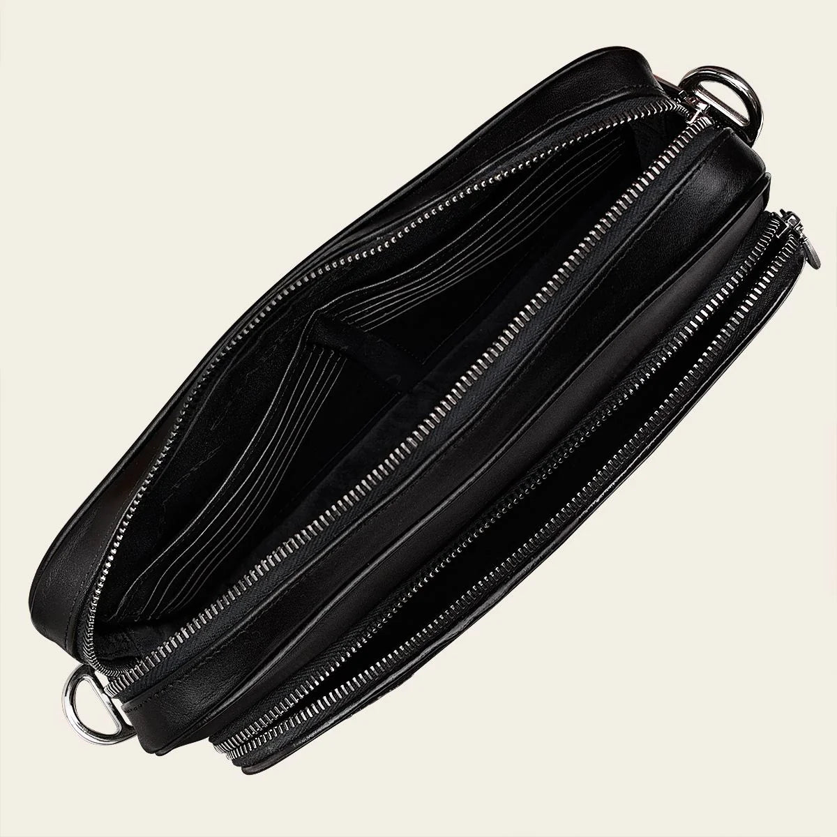BOC04MA Stylish Black Small Stingray Leather Messenger Bag for Men & Women - Perfect for Work, Travel, and Everyday Use