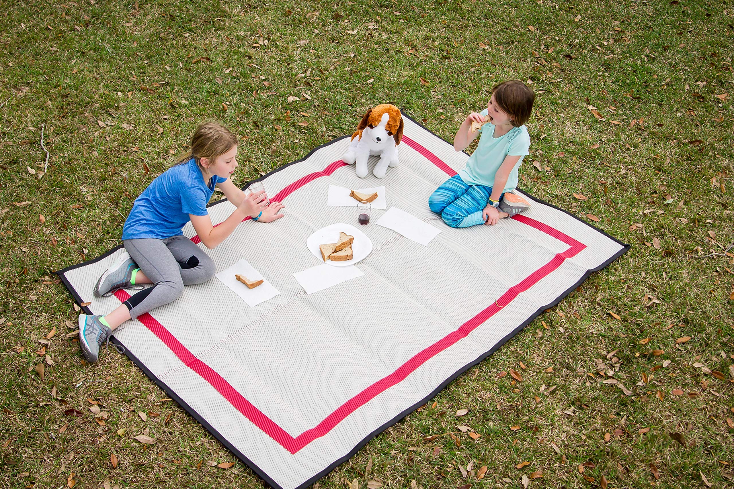 Eco-Friendly Recycled Plastic Outdoor Mat for Beach, Camping & Picnics - Waterproof Sand-Resistant Travel Mat for RV, Park, Backyard & Poolside Relaxation