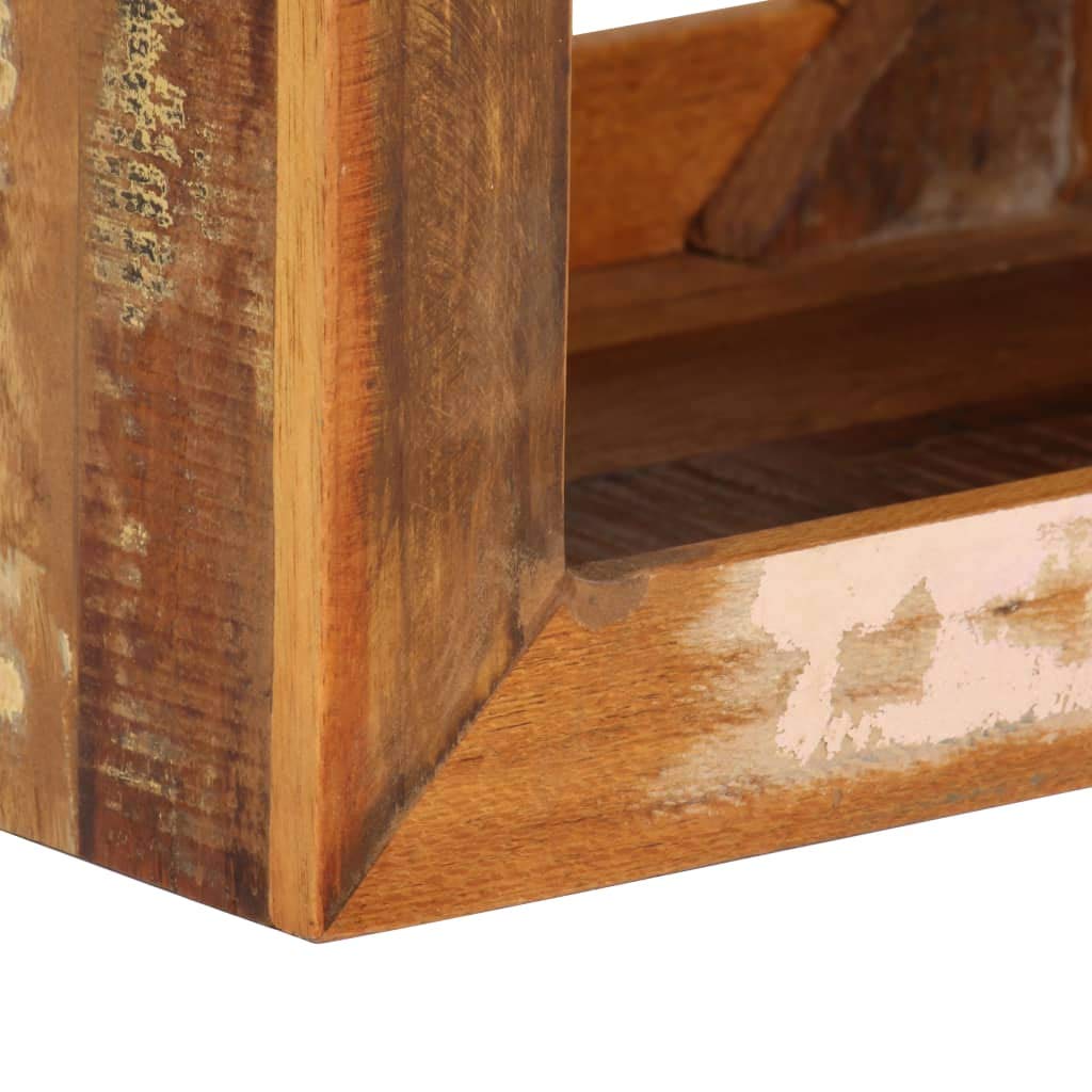15.7x11.8x15.7 Inch Solid Reclaimed Wood Stool - Fast Shipping | Rustic Bar Stool for Kitchen, Dining Room & Outdoor Patio