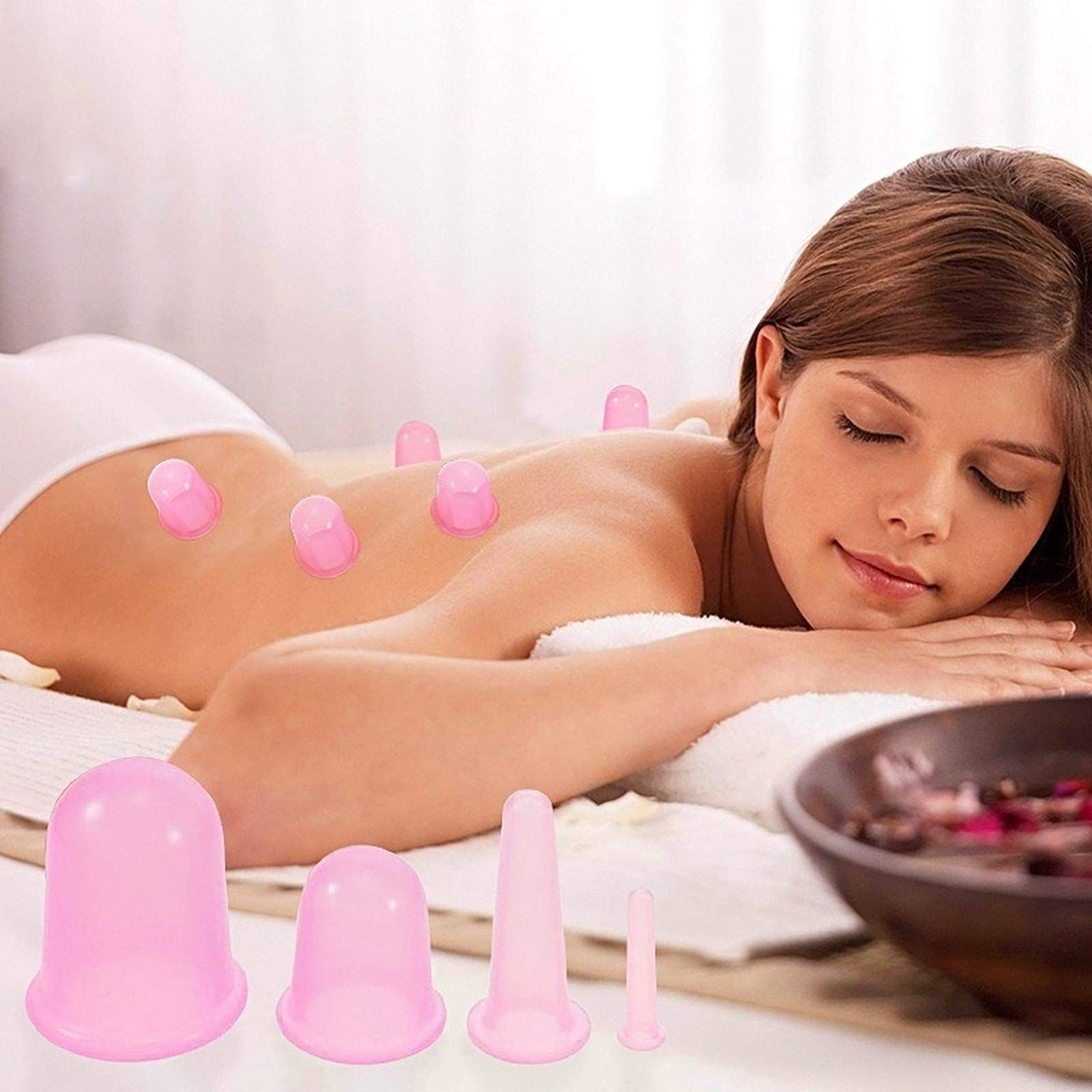 7-Piece Silicone Anti-Cellulite Cupping Therapy Set - Vacuum Massage Cups & Body Roller for Pain Relief, Detox & Skin Tightening - Perfect for Home Spa, Post-Workout Recovery & Relaxation
